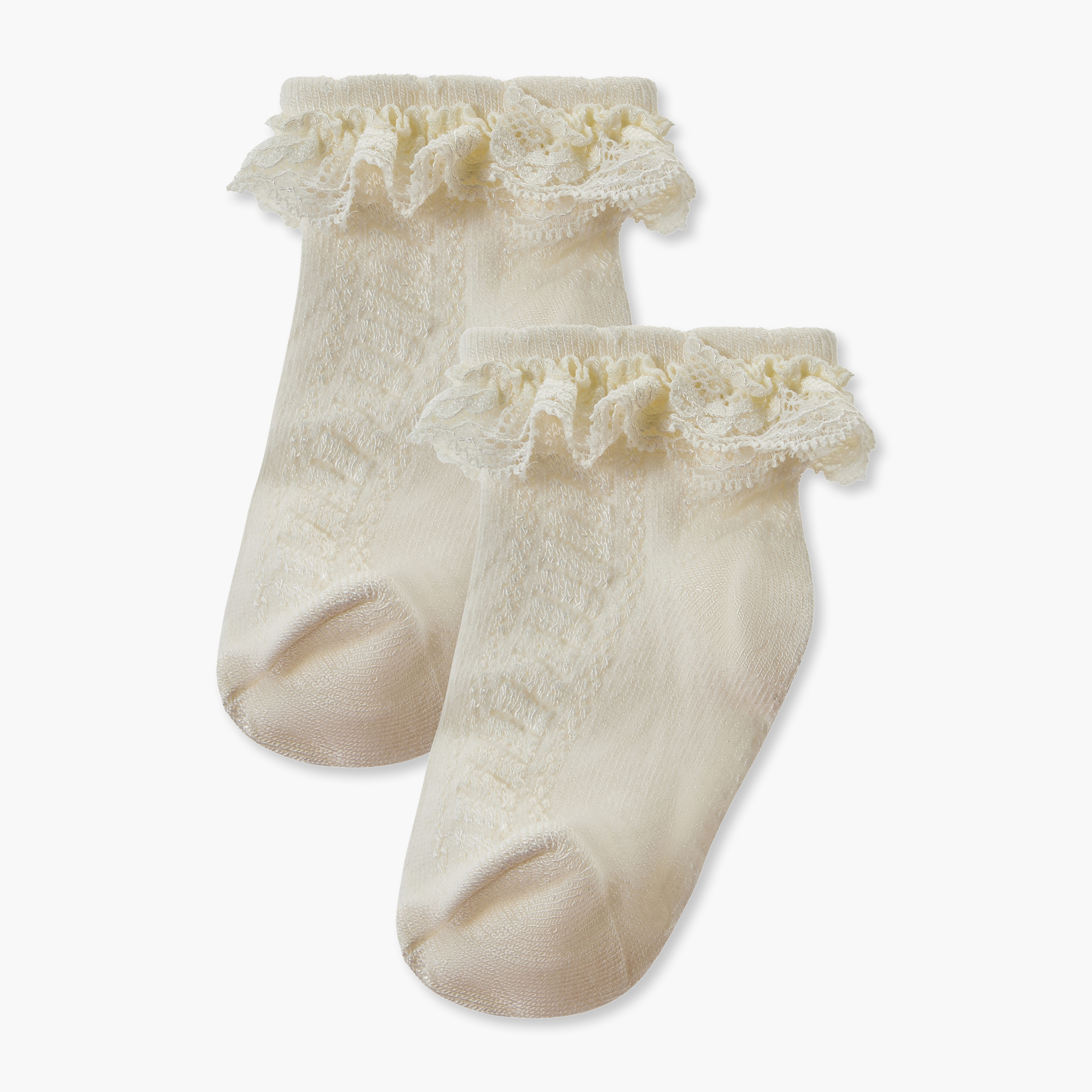 Pack of 2 Giggles Baby Girls Socks with Lace Trim-baby-girls-accessories-socks-image-1