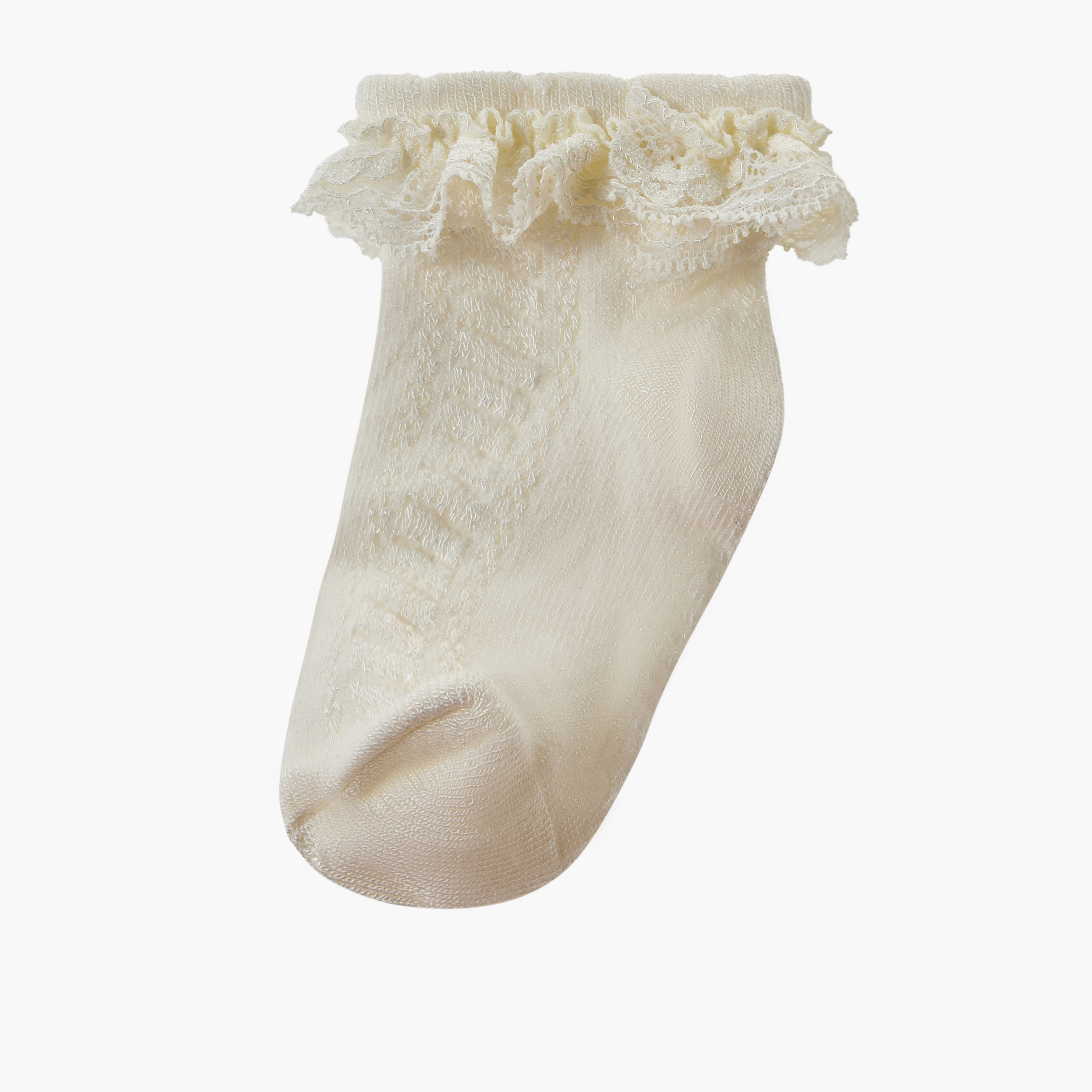 Pack of 2 Giggles Baby Girls Socks with Lace Trim-baby-girls-accessories-socks-image-2