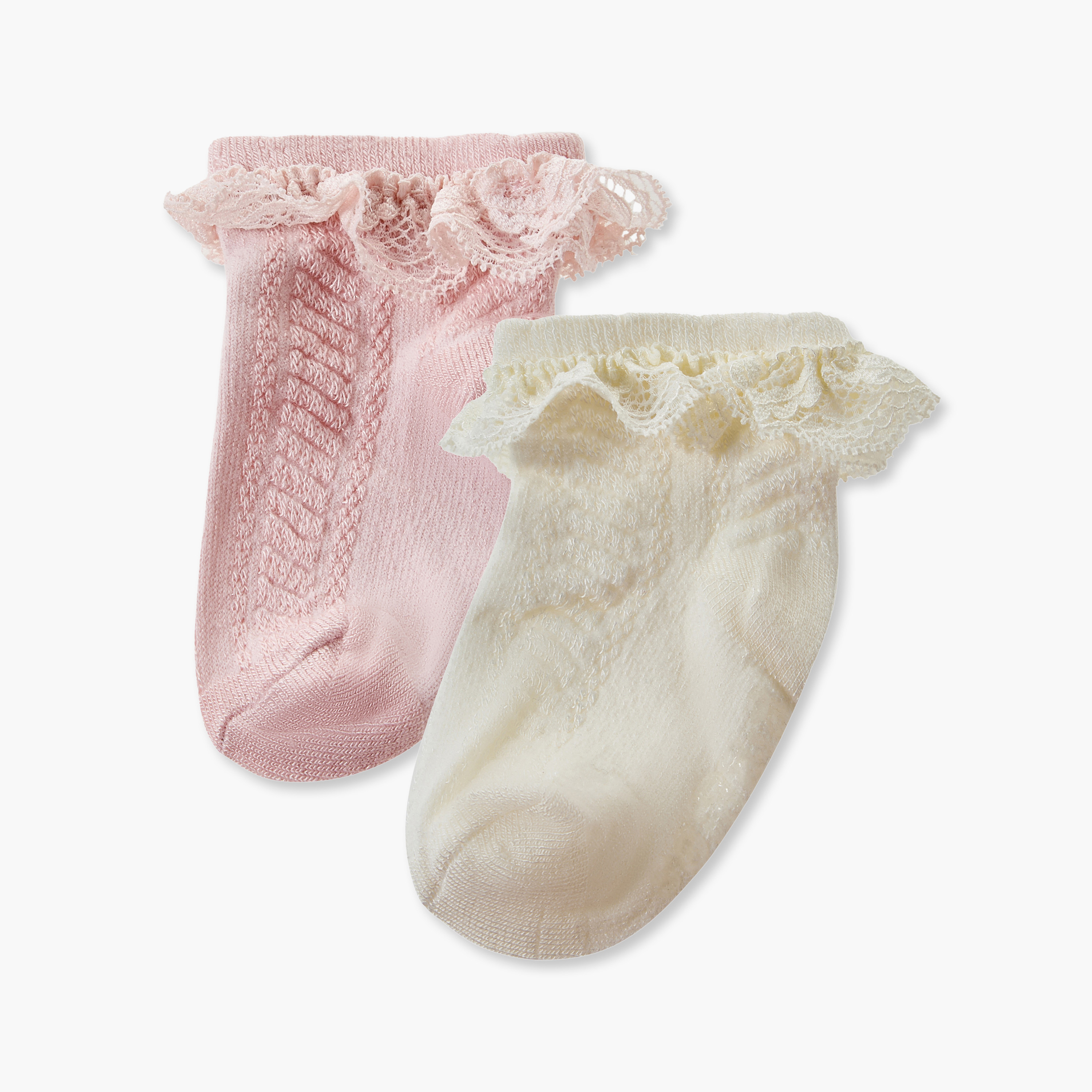 Pack of 2 Giggles Baby Girls Socks with Lace Trim-baby-girls-accessories-socks-image-1