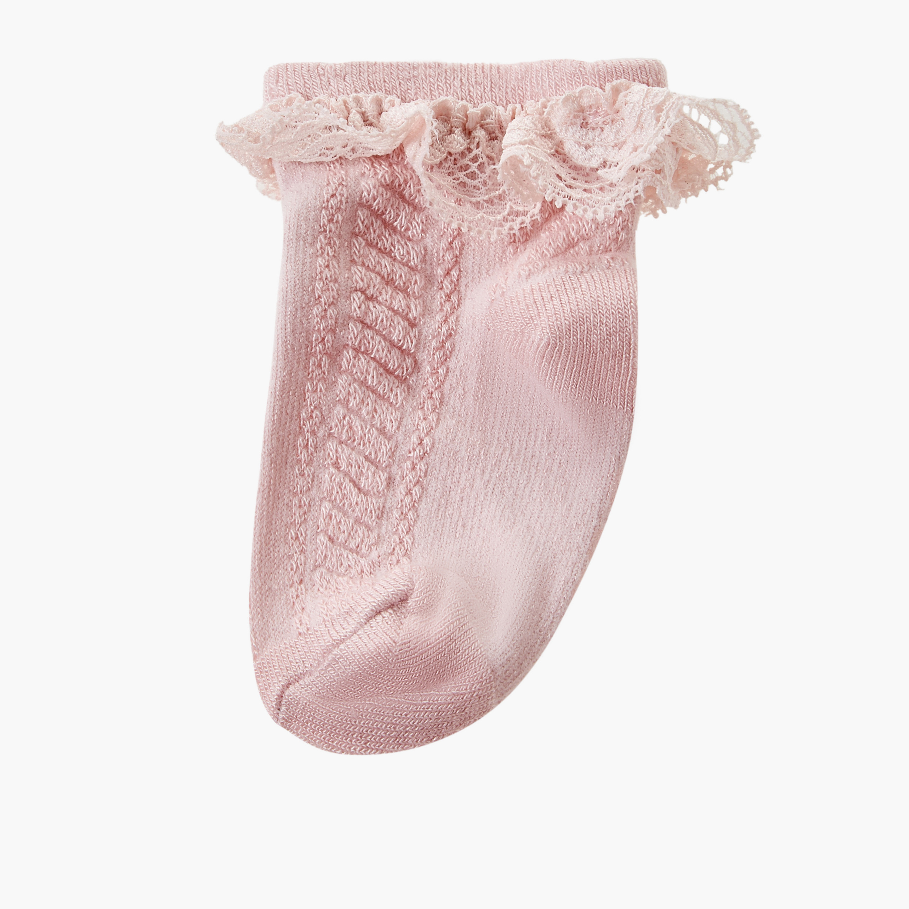 Pack of 2 Giggles Baby Girls Socks with Lace Trim-baby-girls-accessories-socks-image-2