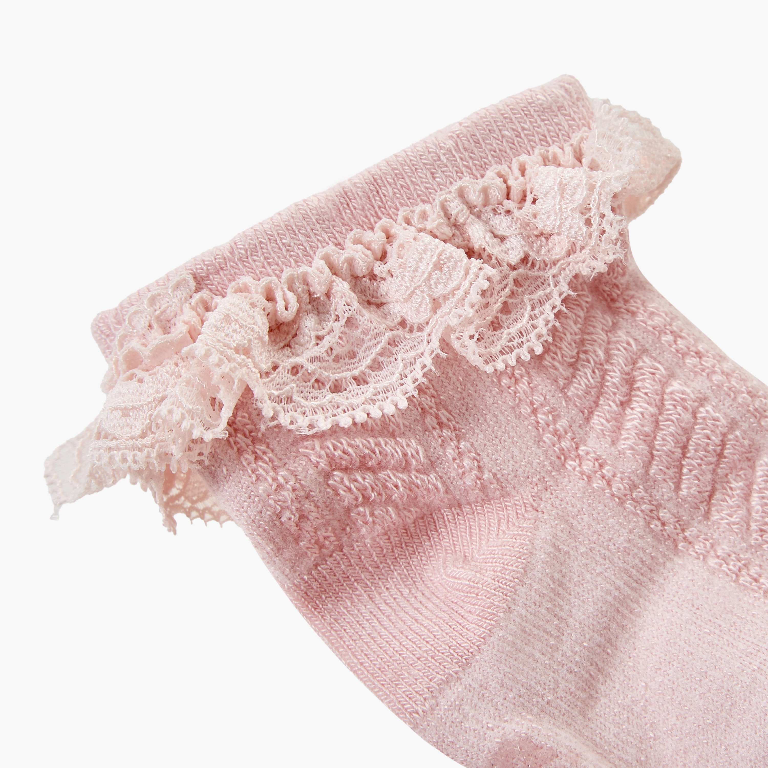 Pack of 2 Giggles Baby Girls Socks with Lace Trim-baby-girls-accessories-socks-image-4