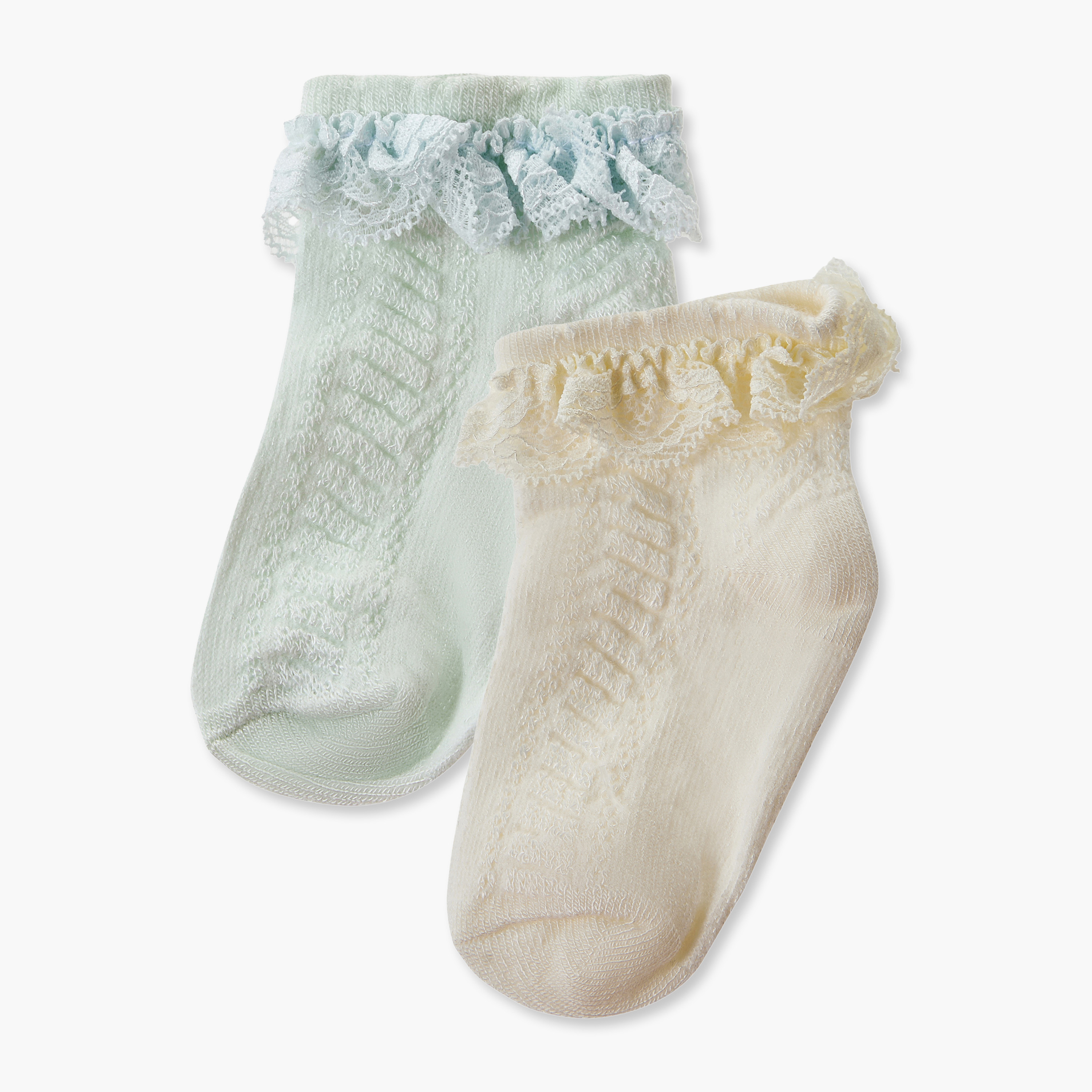 Pack of 2 Giggles Baby Girls Socks with Lace Trim-baby-girls-accessories-socks-image-1