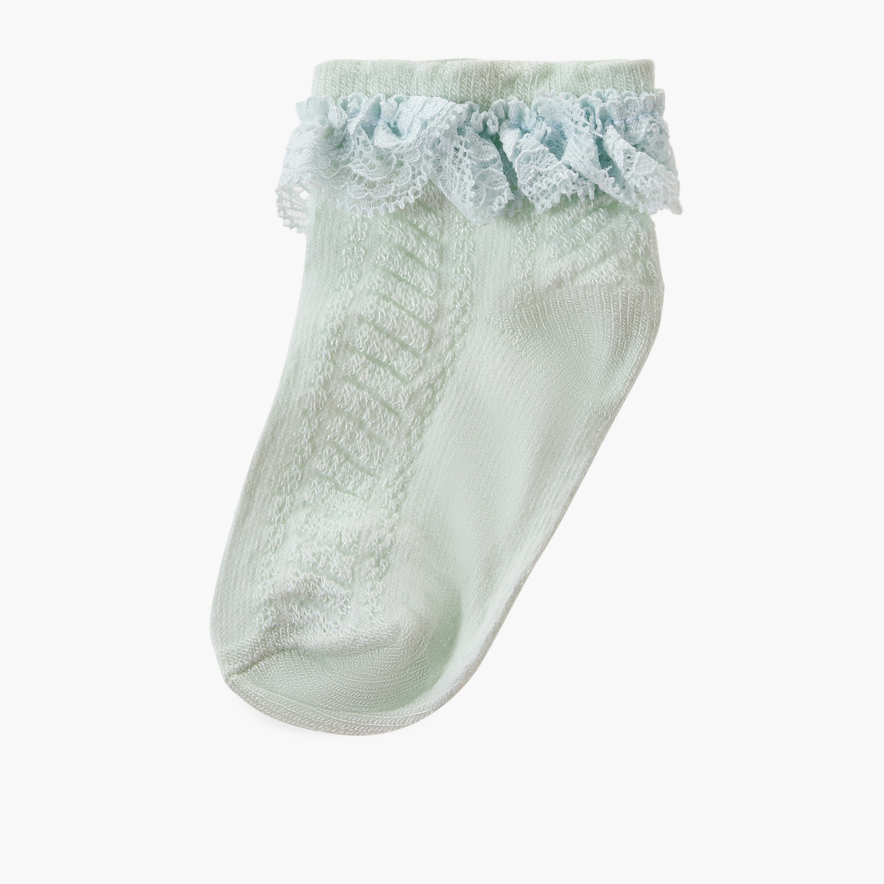 Pack of 2 Giggles Baby Girls Socks with Lace Trim-baby-girls-accessories-socks-image-2