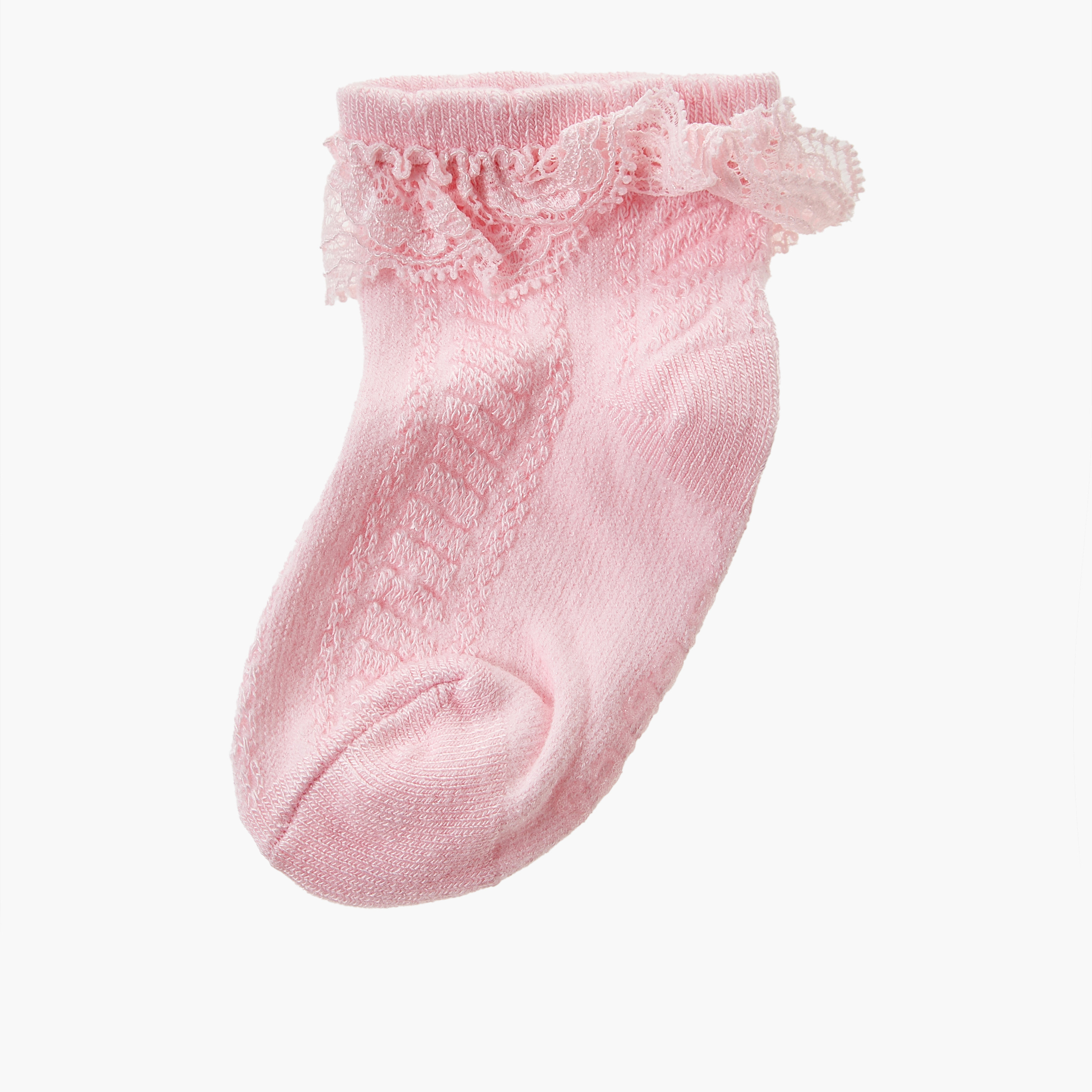 Pack of 2 Giggles Baby Girls Socks with Lace Trim-baby-girls-accessories-socks-image-2