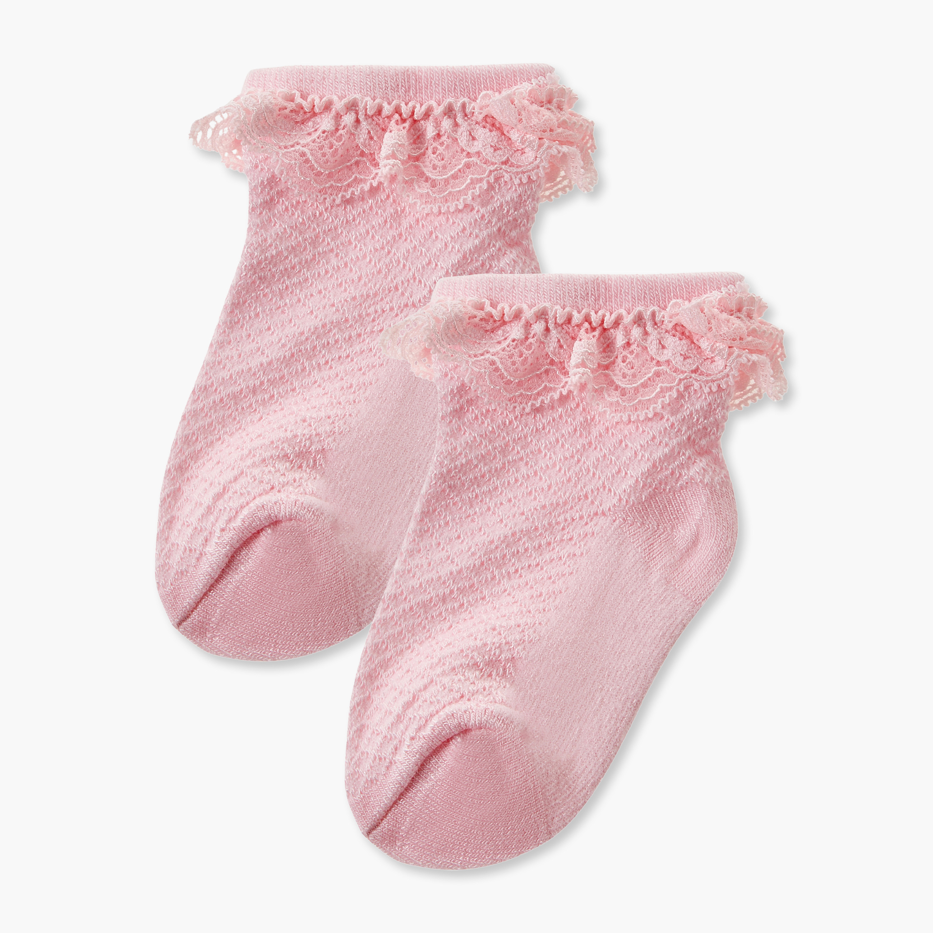 Giggles Ankle Length Baby Girls Socks with Lace Trim-baby-girls-accessories-socks-image-1