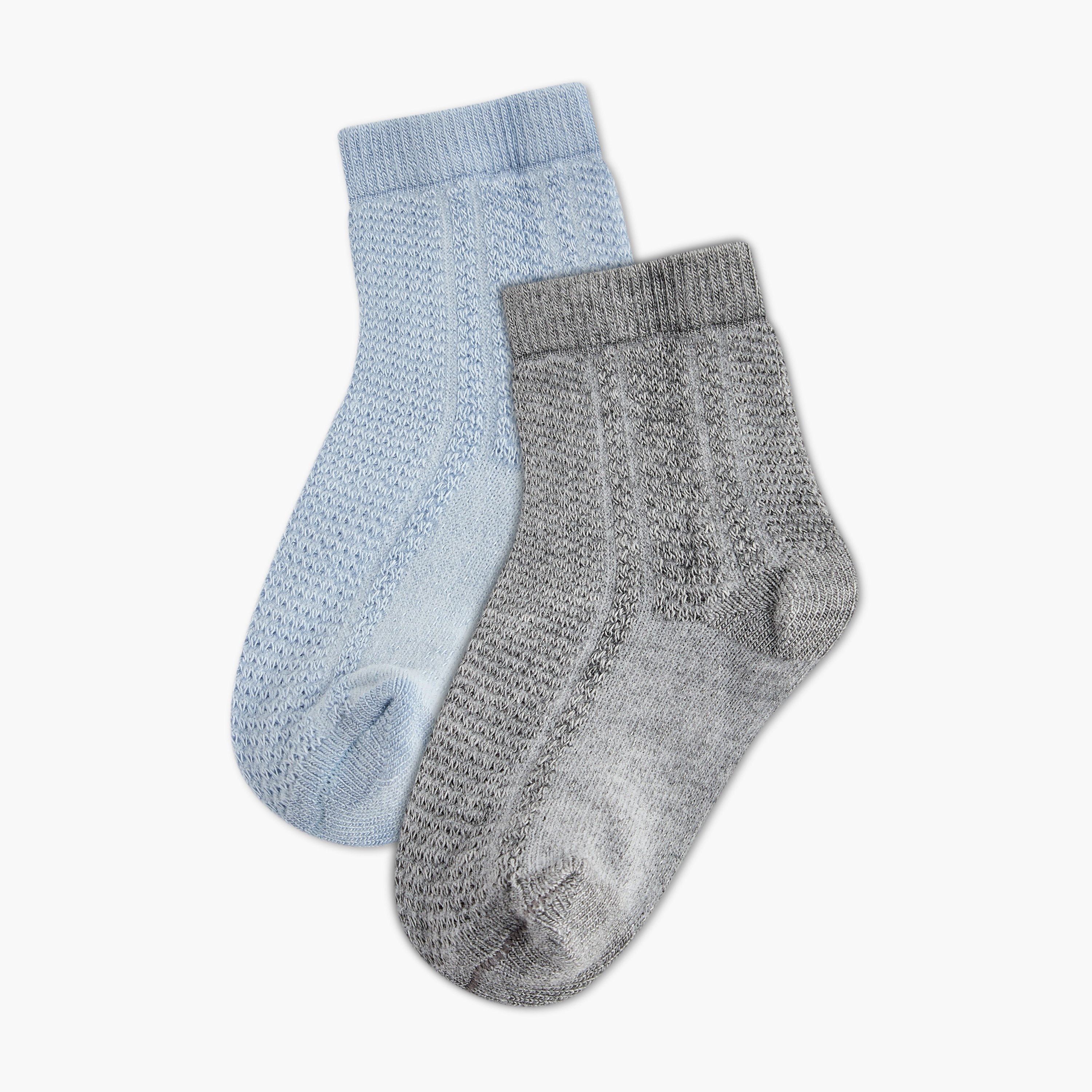 طقم جوارب بارزة الملمس قطعتين بطول الكاحل من جيجلز-baby-boys-accessories-socks-image-1