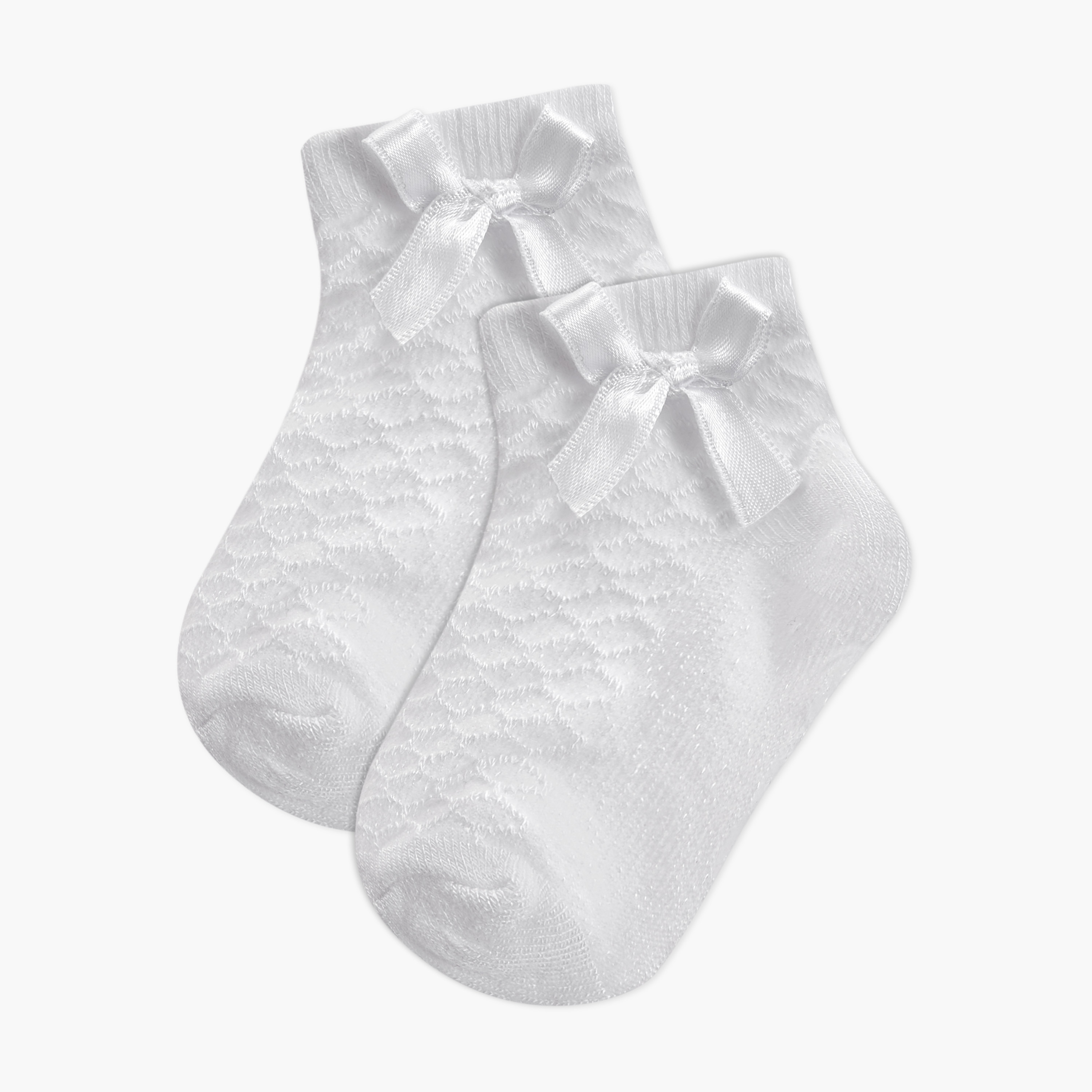 طقم جوارب بفيونكة قطعتين للبنات من جيجلز-baby-girls-accessories-socks-image-1