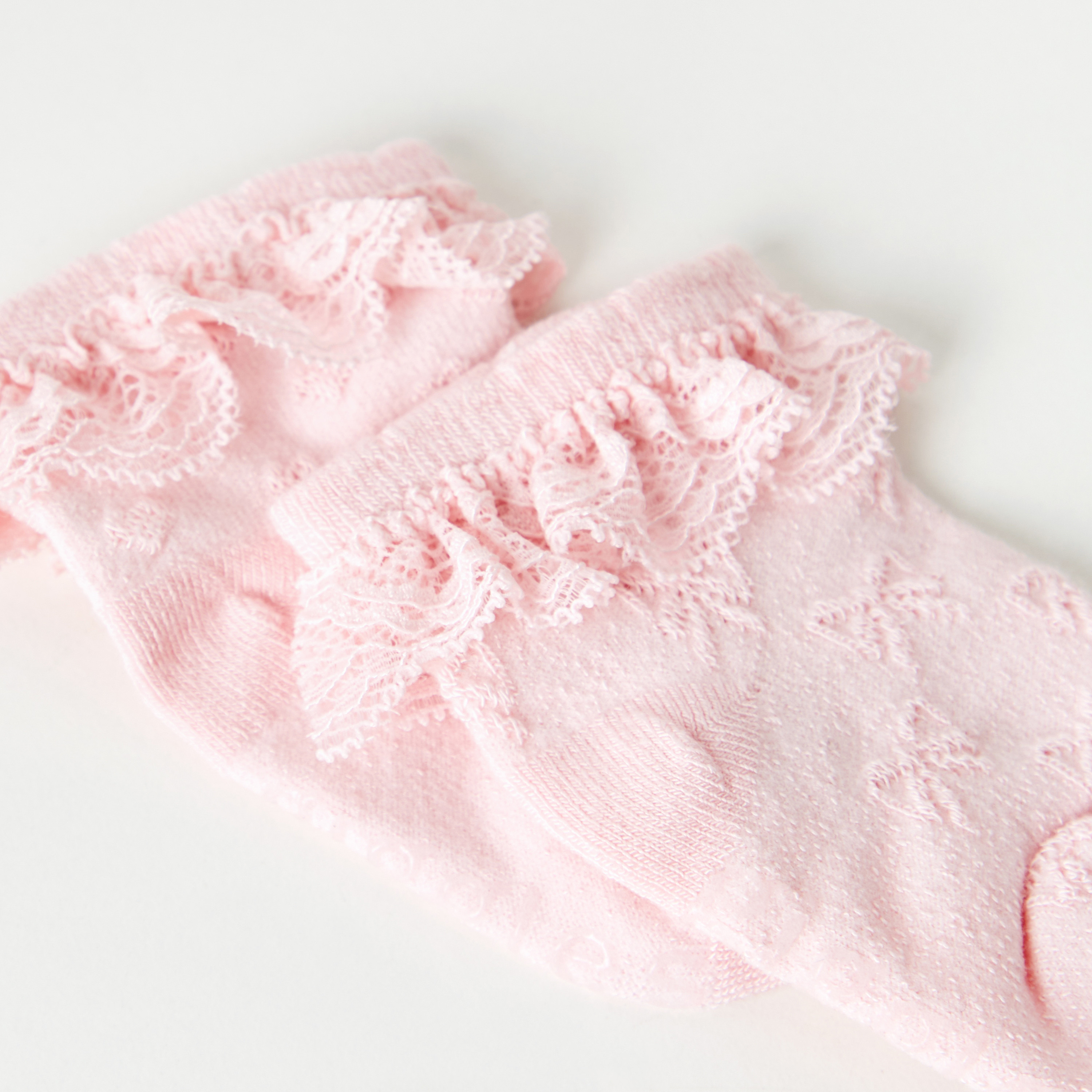 Giggles Lace Detail Ankle Length Socks - Set of 2-baby-girls-accessories-socks-image-3