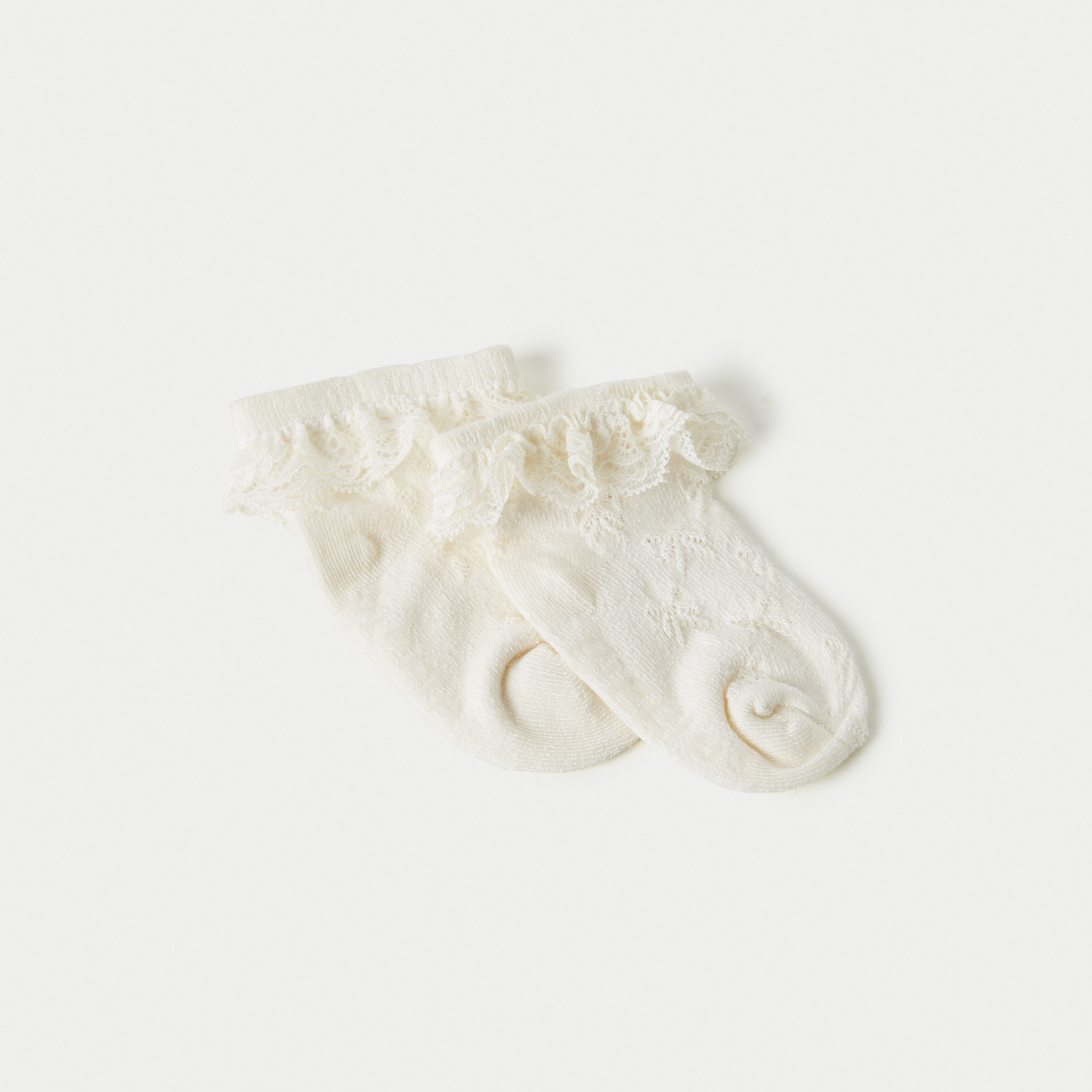 Giggles Lace Detail Ankle Length Socks - Set of 2-baby-girls-accessories-socks-image-2
