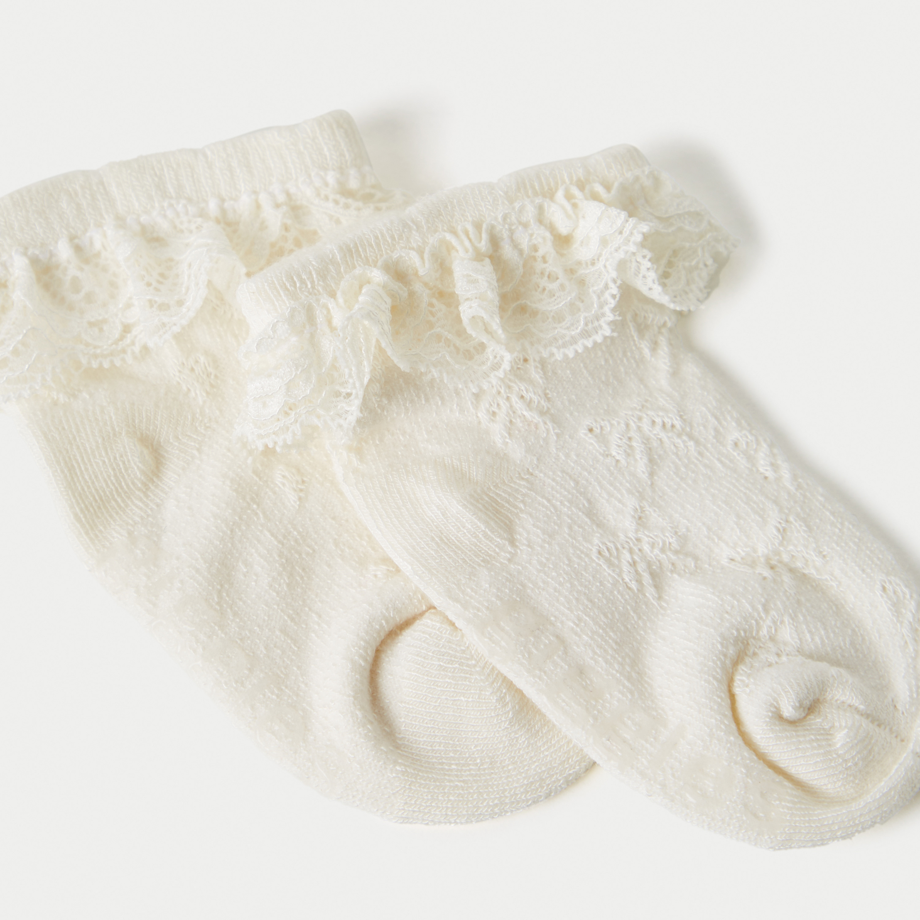 Giggles Lace Detail Ankle Length Socks - Set of 2-baby-girls-accessories-socks-image-3