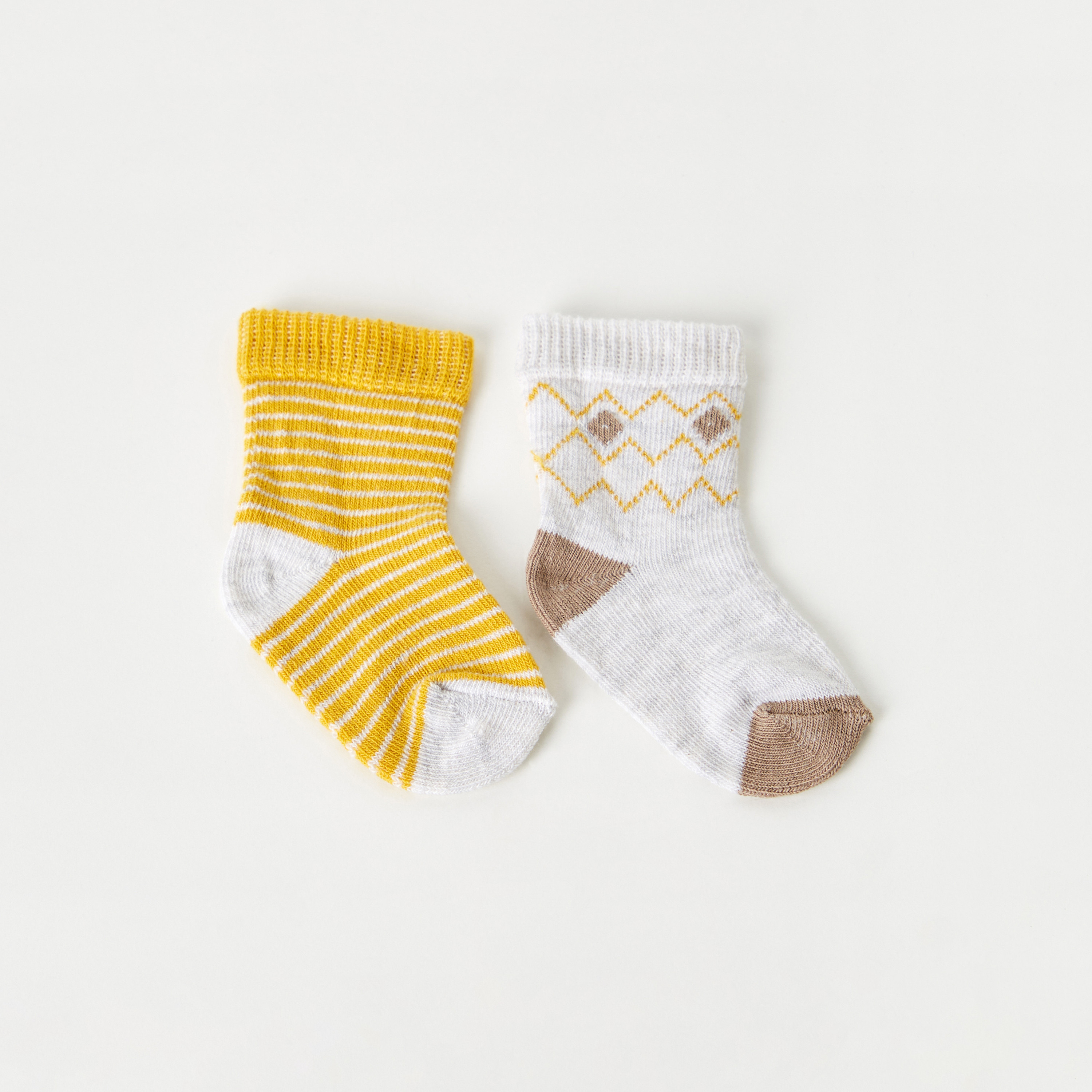 Juniors Textured Ankle Length Socks - Set of 2-baby-boys-accessories-socks-image-1