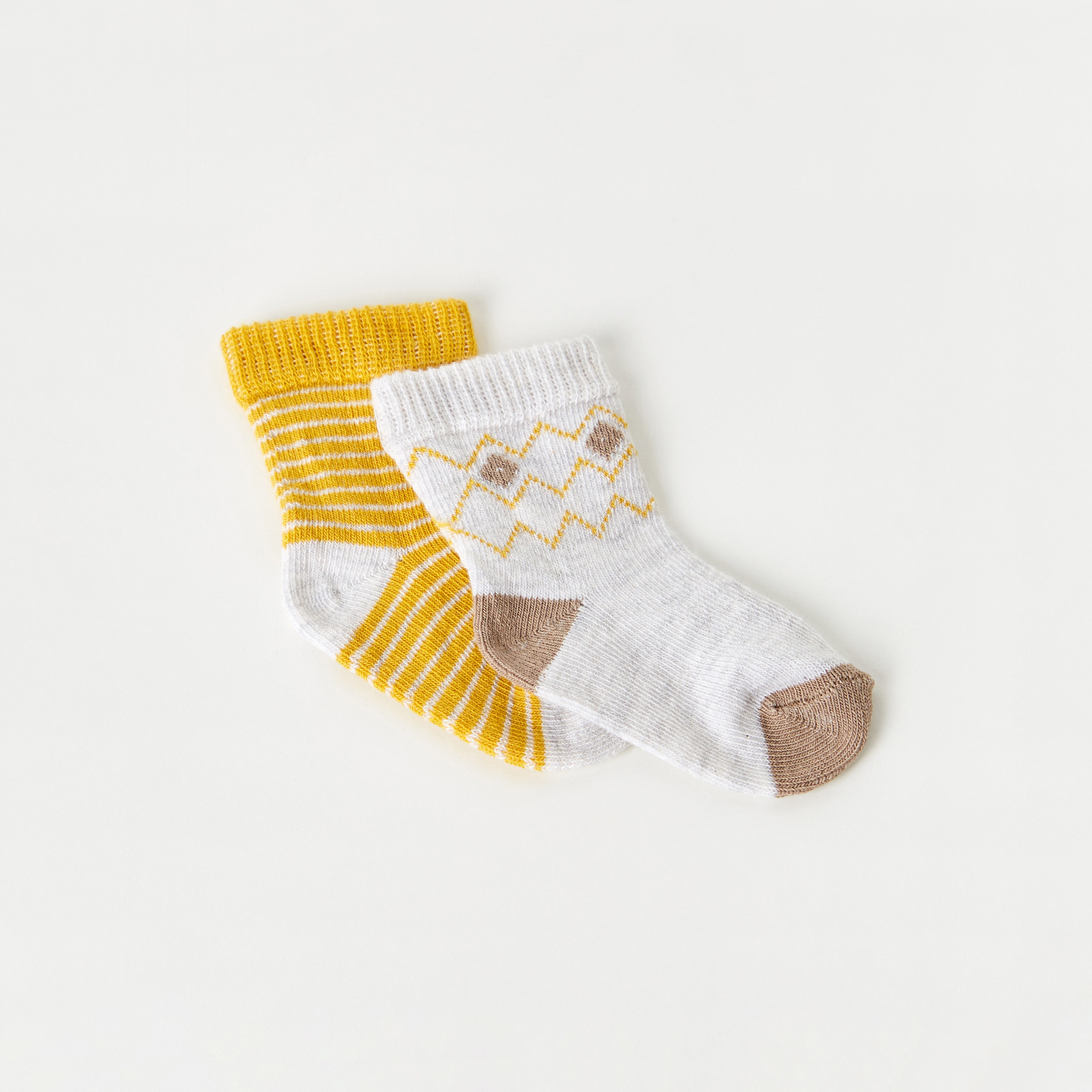 Juniors Textured Ankle Length Socks - Set of 2-baby-boys-accessories-socks-image-2