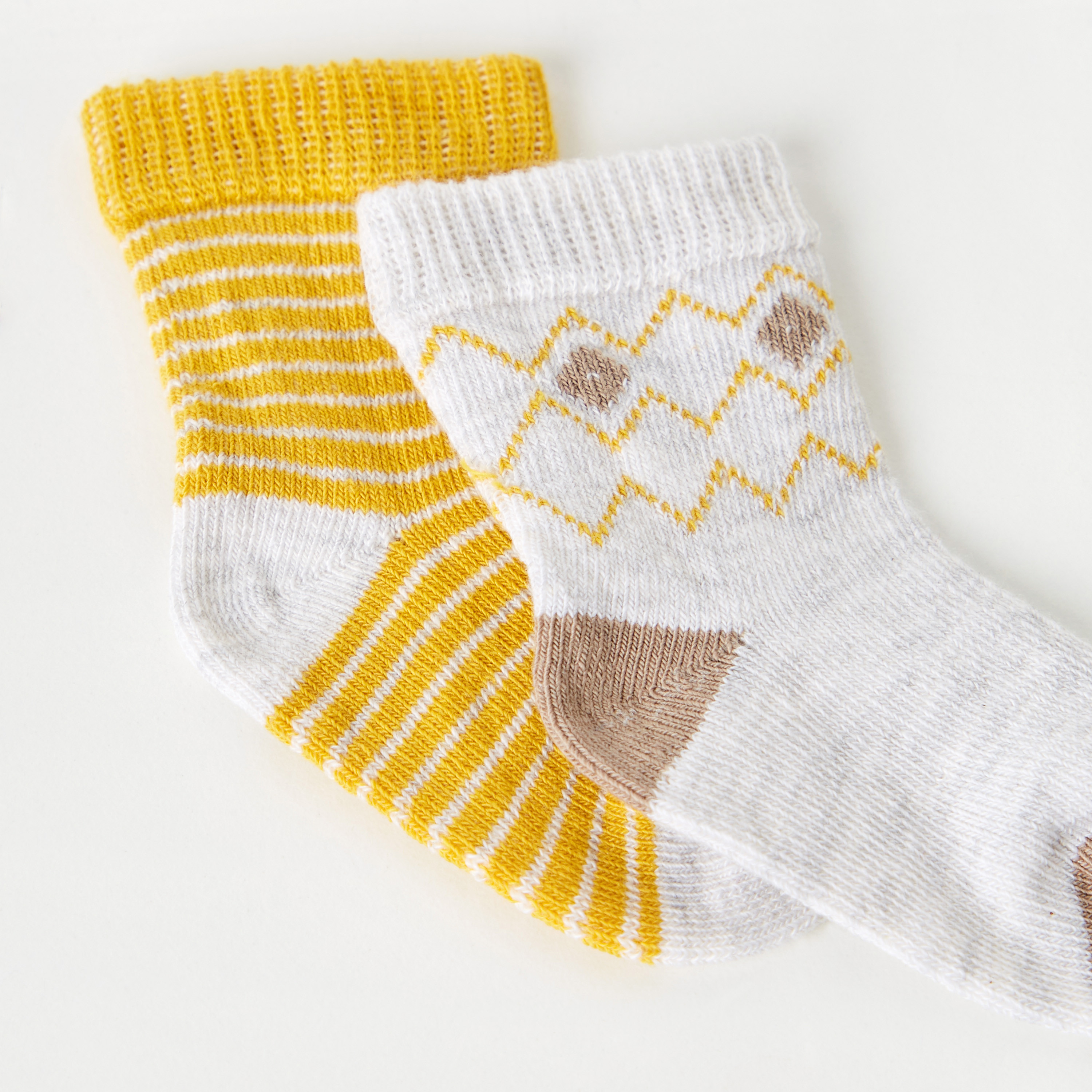 Juniors Textured Ankle Length Socks - Set of 2-baby-boys-accessories-socks-image-3