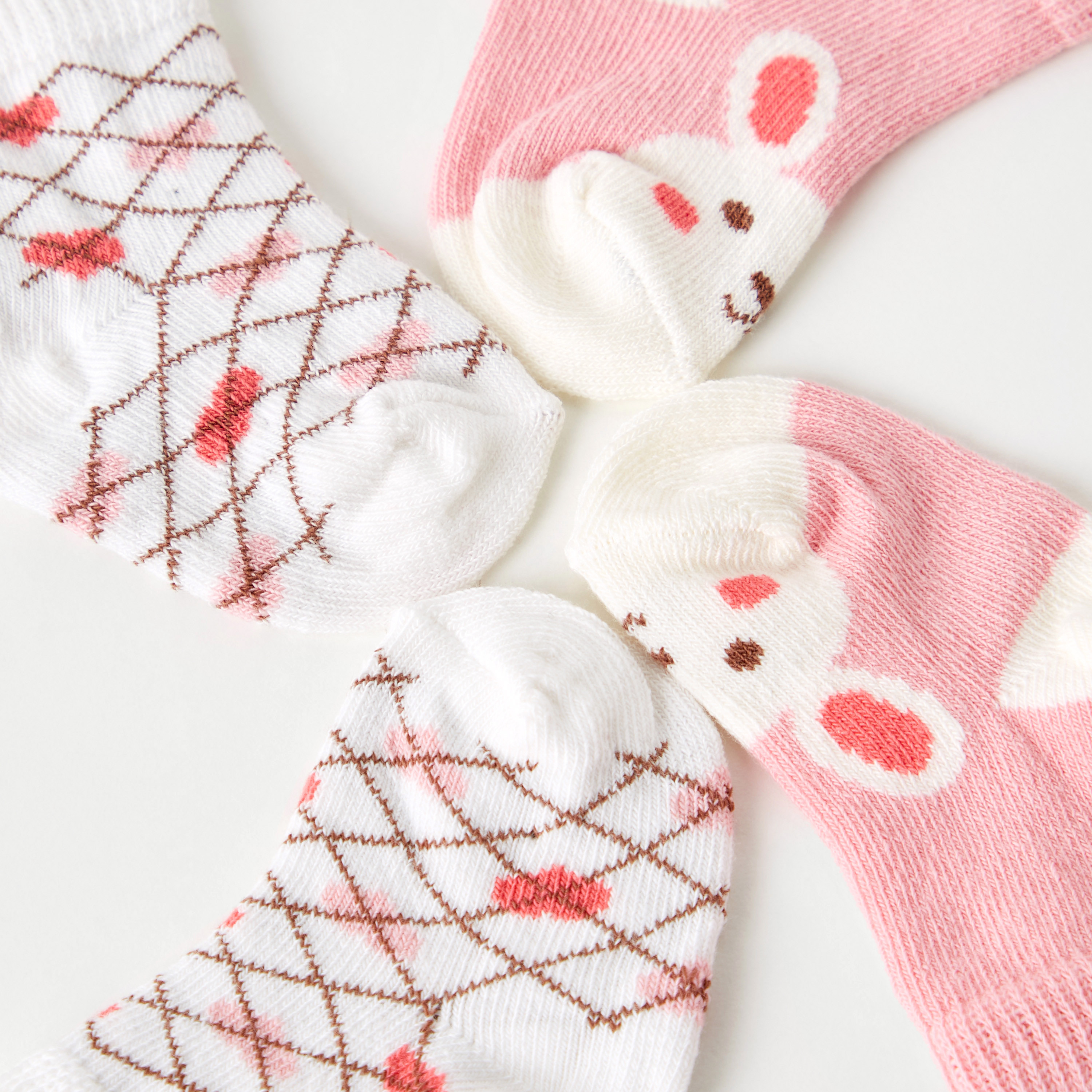 جوارب بارزة الملمس بطول الكاحل من جونيورز - طقم 2 أزواج-baby-girls-accessories-socks-image-4