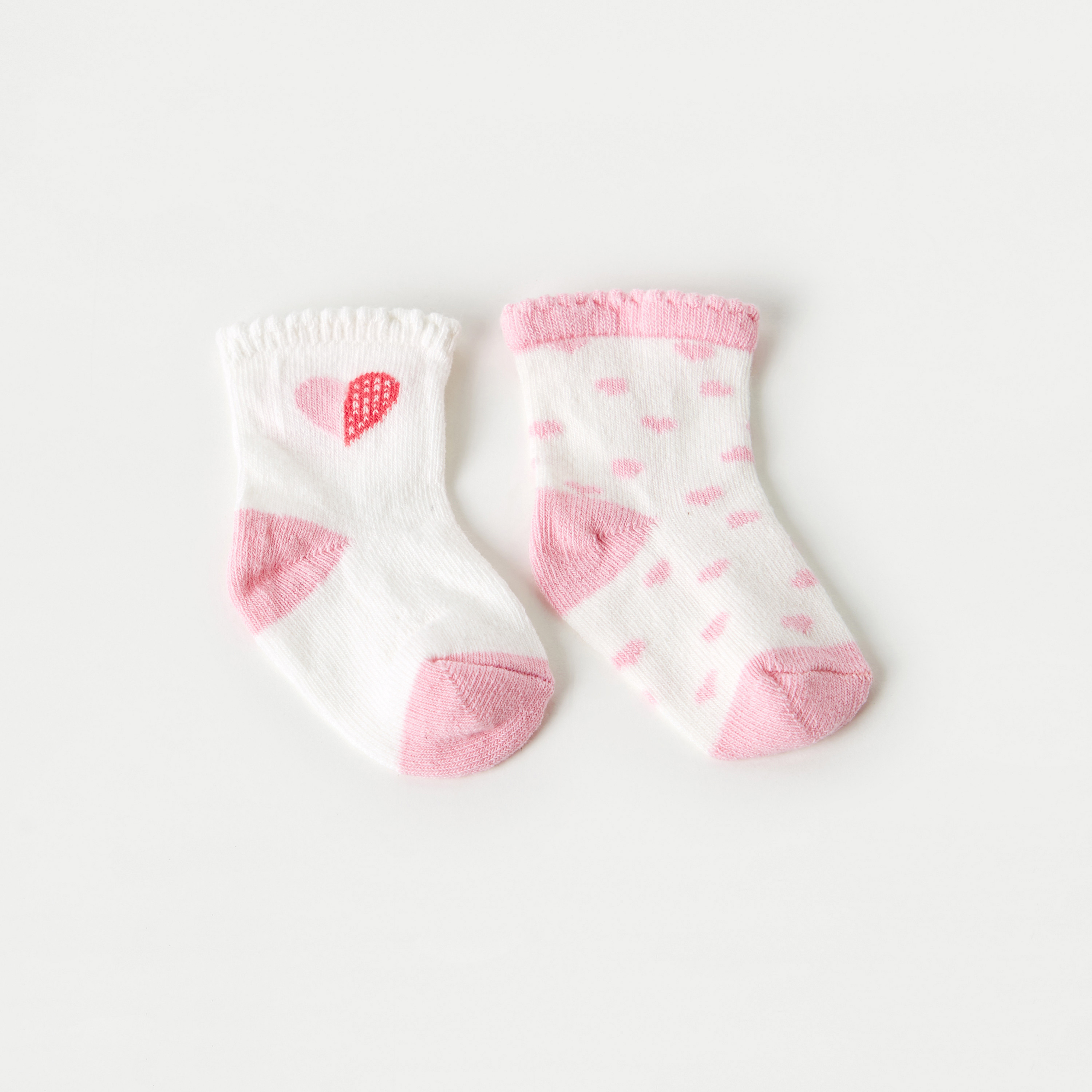 Juniors Heart Detail Ankle Length Socks - Set of 2-promo_babyshop_Buy3for1_OMN230426-image-1