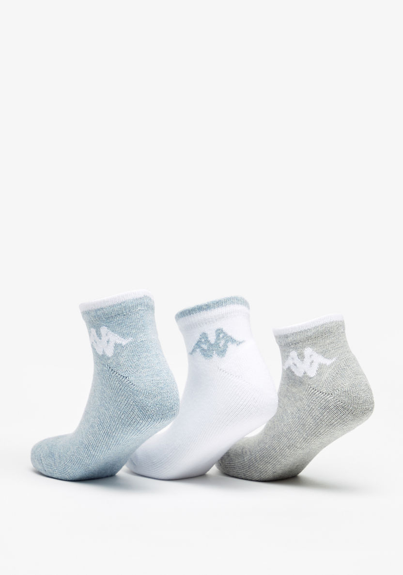 Kappa Logo Detail Ankle Length Sports Socks - Set of 3-Boy%27s Socks-image-2