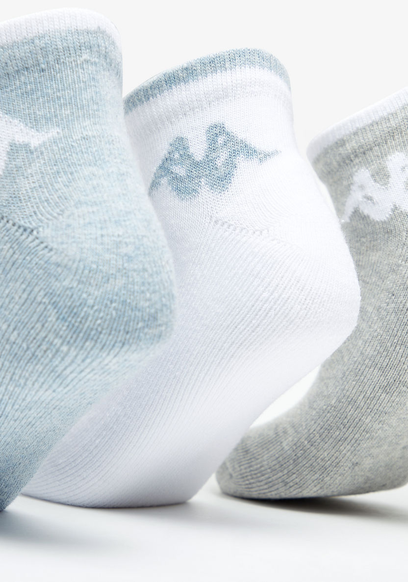 Kappa Logo Detail Ankle Length Sports Socks - Set of 3-Boy%27s Socks-image-3