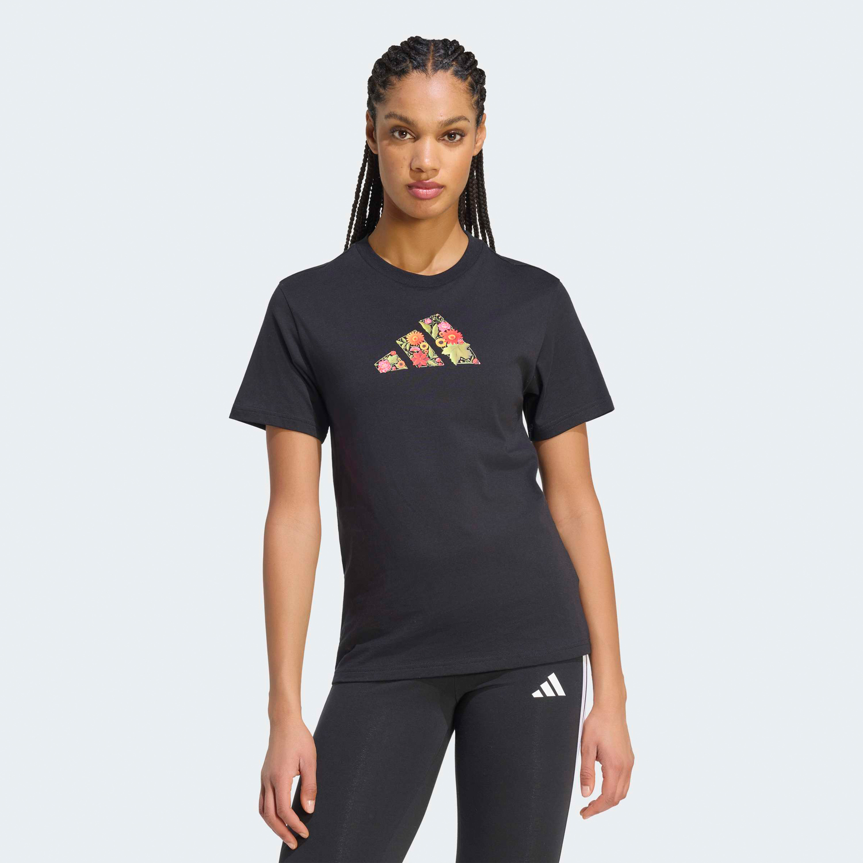 adidas Women Floral Regular Graphic Short-Sleeve Crew Neck T-shirt-sports-women-clothing-tshirtsandvests-image-1