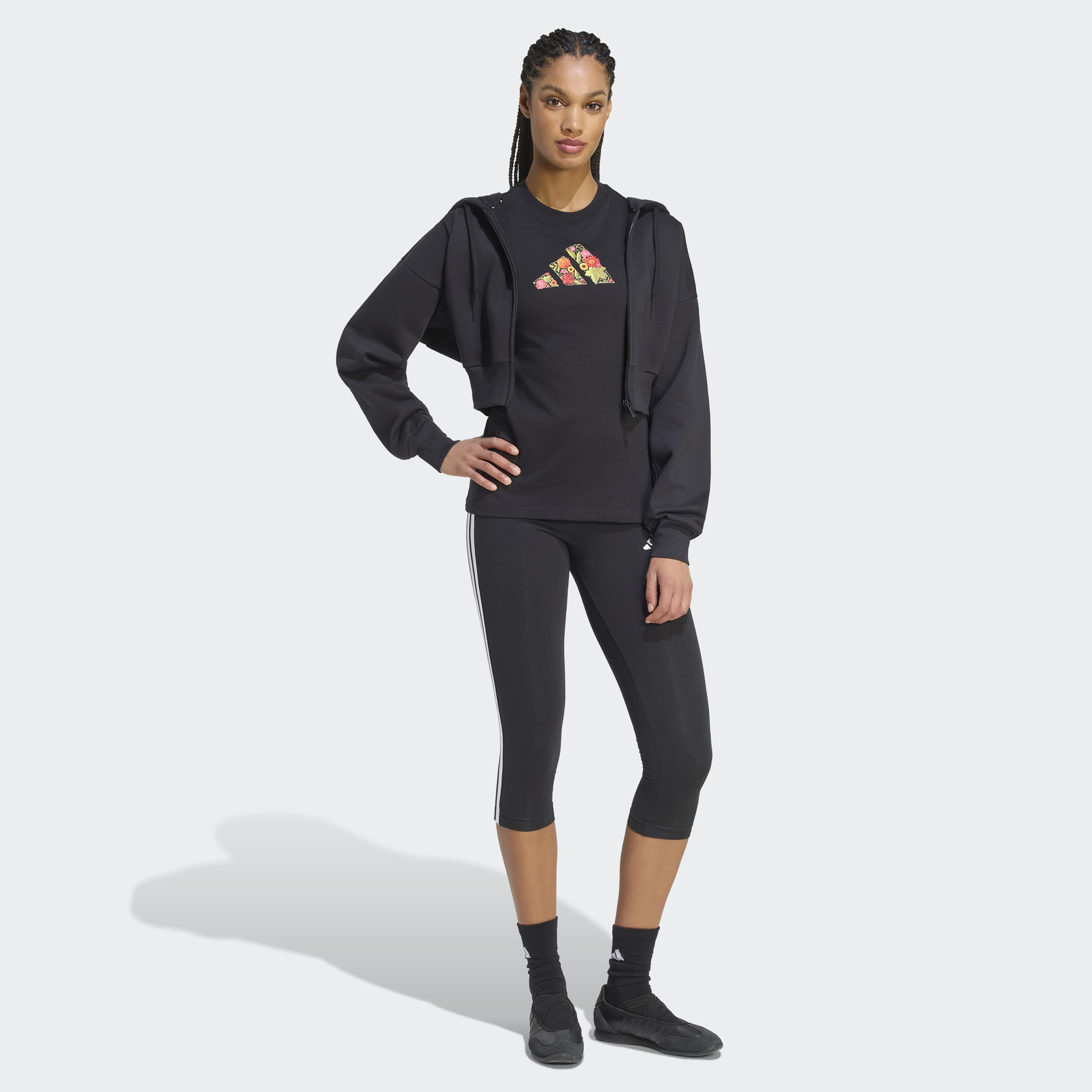 adidas Women Floral Regular Graphic Short-Sleeve Crew Neck T-shirt-sports-women-clothing-tshirtsandvests-image-2