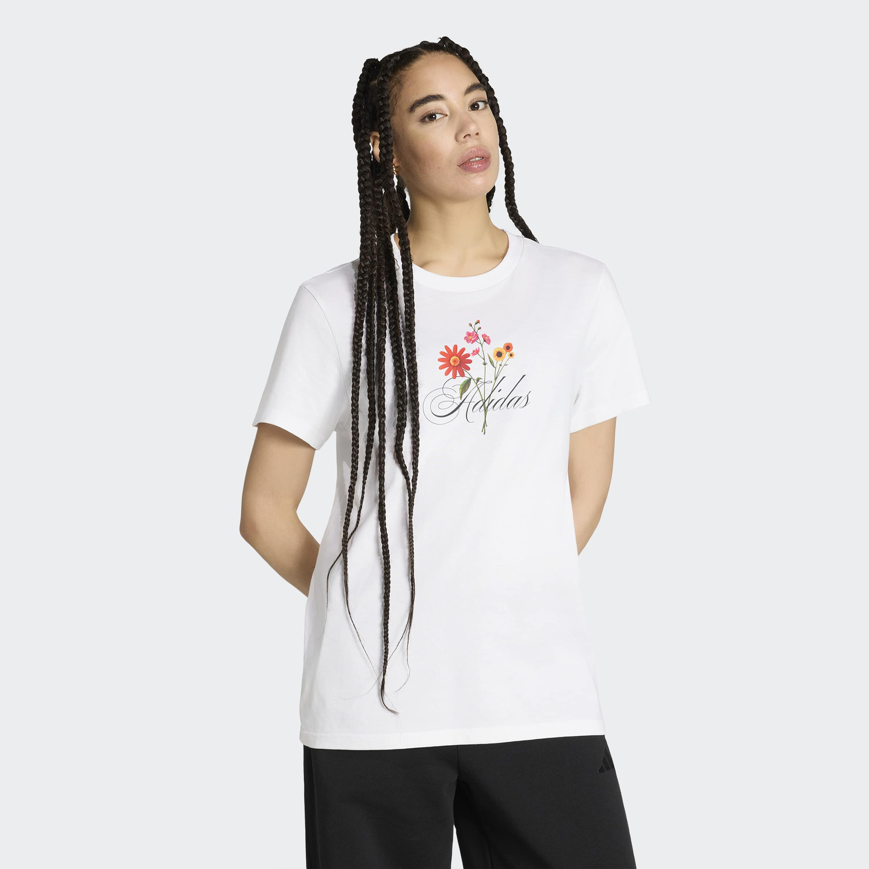 adidas Women Floral Loose Graphic Short-Sleeve Crew Neck T-shirt-sports-women-clothing-tshirtsandvests-image-1