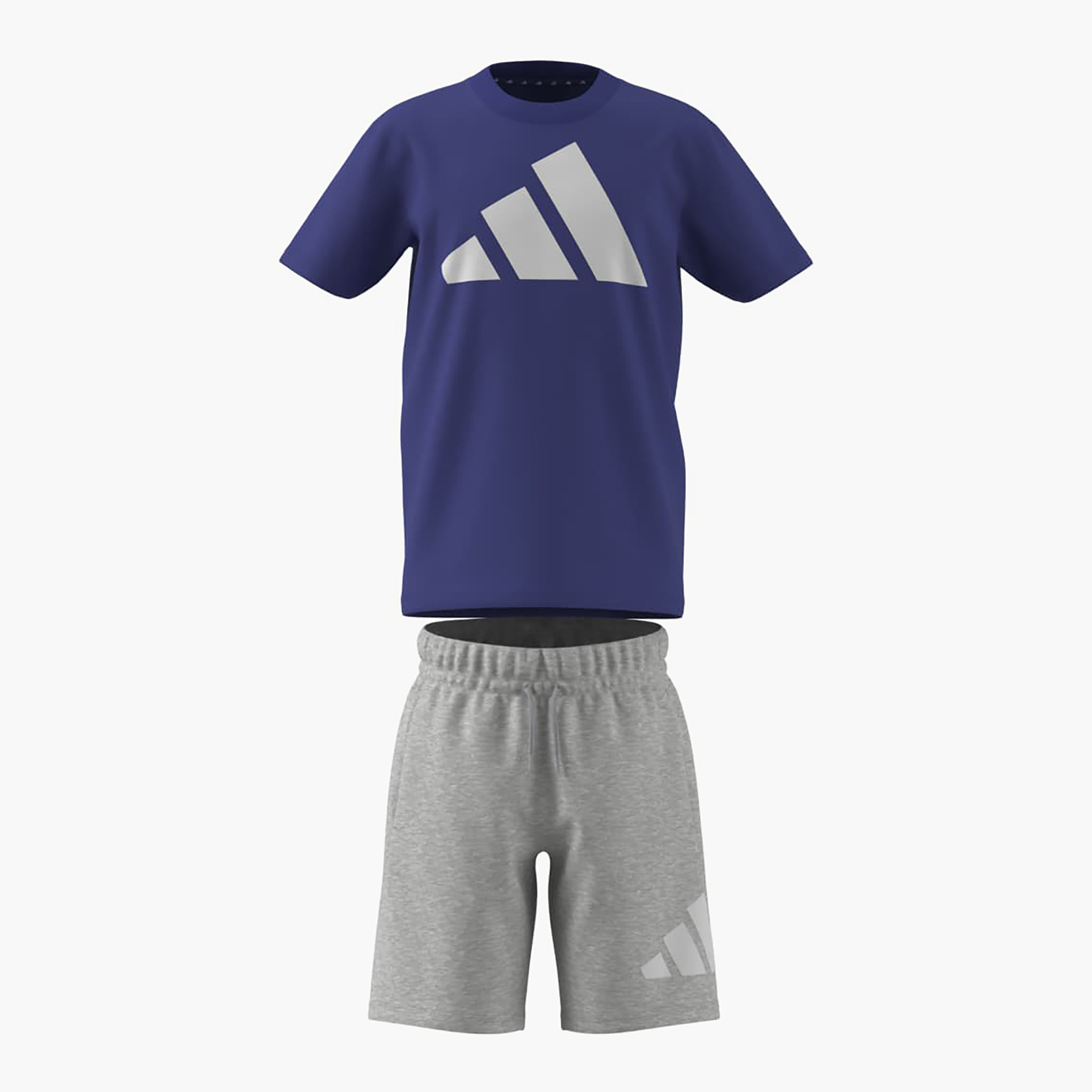 طقم شورت وتيشيرت بياقة ضيقة وأكمام قصيرة وطبعات شعار من أديداس-boys-clothing-sportswear-sets-image-1