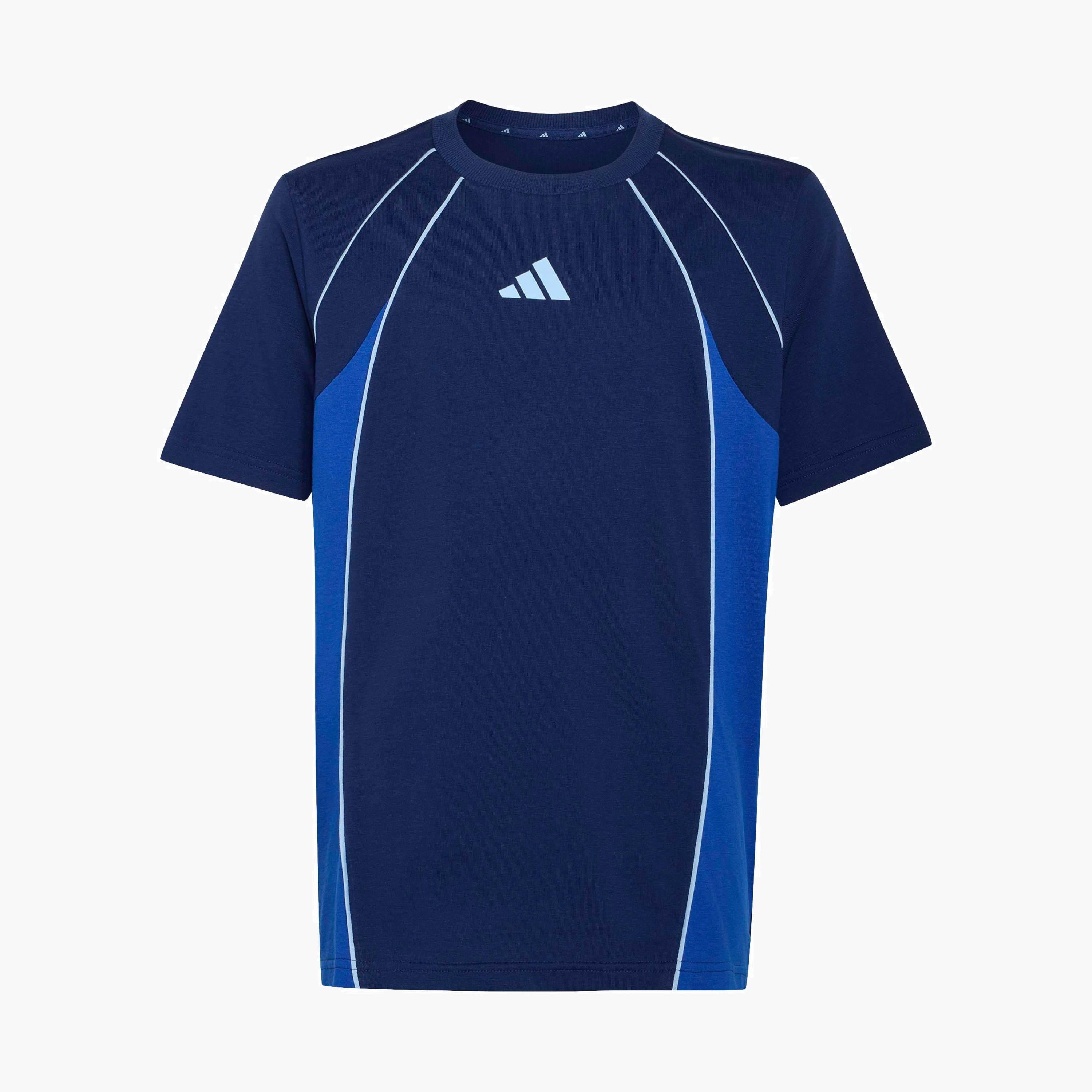 Adidas Crew Neck Short Sleeves T-shirt with Logo Print-sports-boys-clothing-tops-image-1