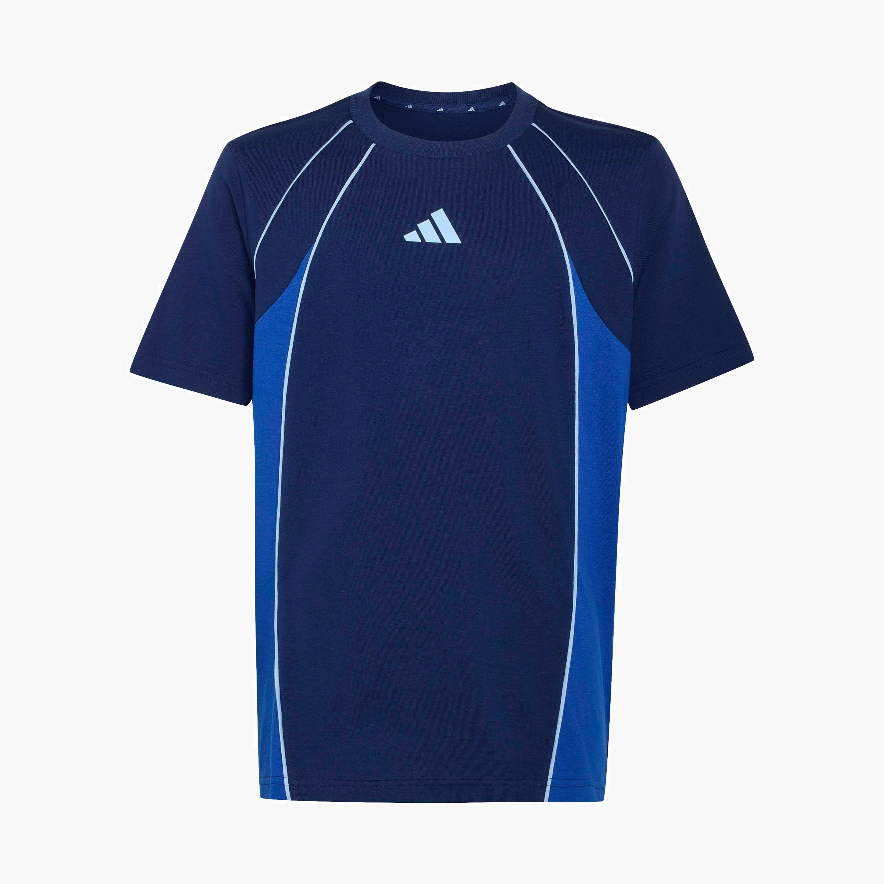 Adidas Crew Neck Short Sleeves T-shirt with Logo Print-sports-boys-clothing-tops-image-2
