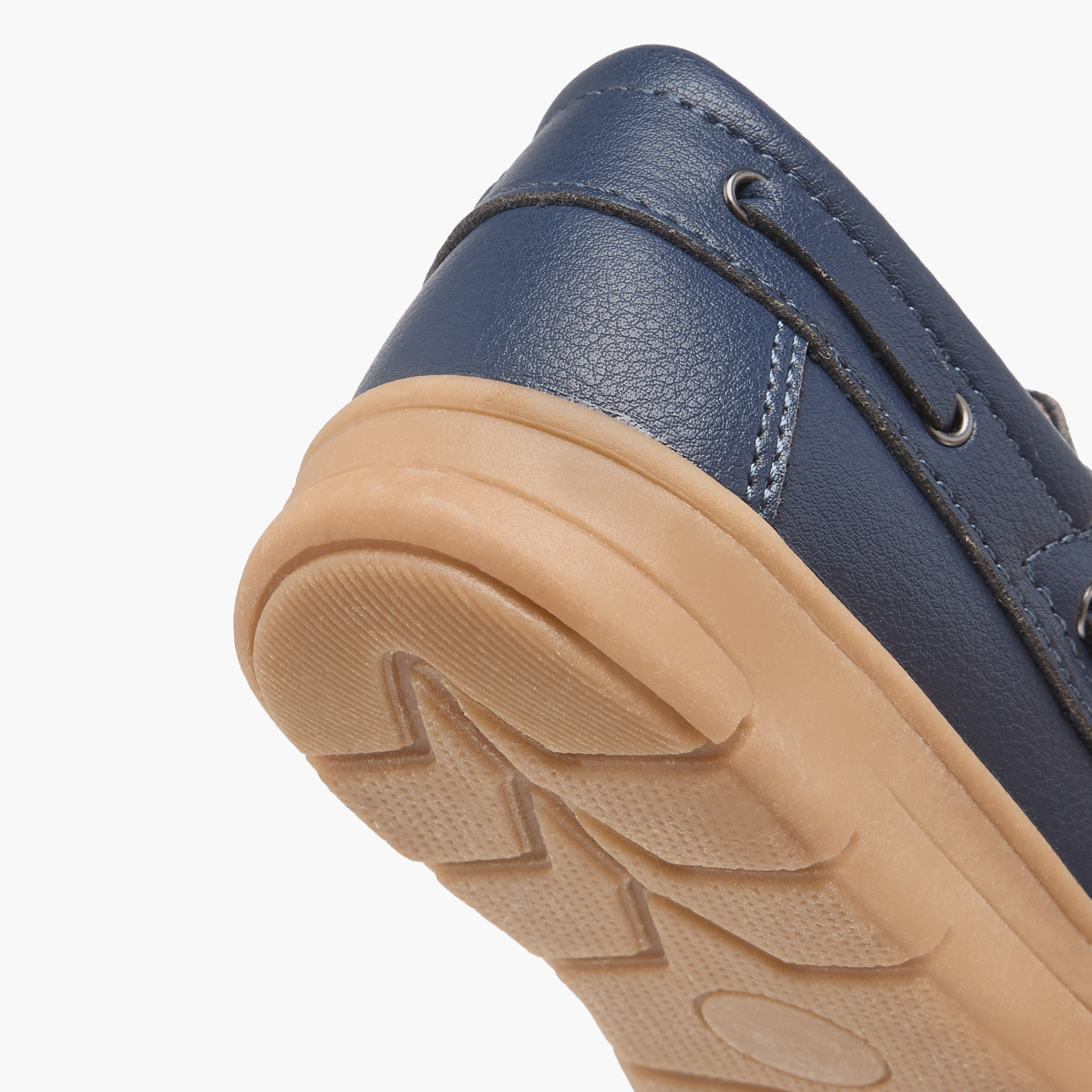 Juniors Textured Loafers with Hook and Loop Closure-boys-shoes-loafers-image-6