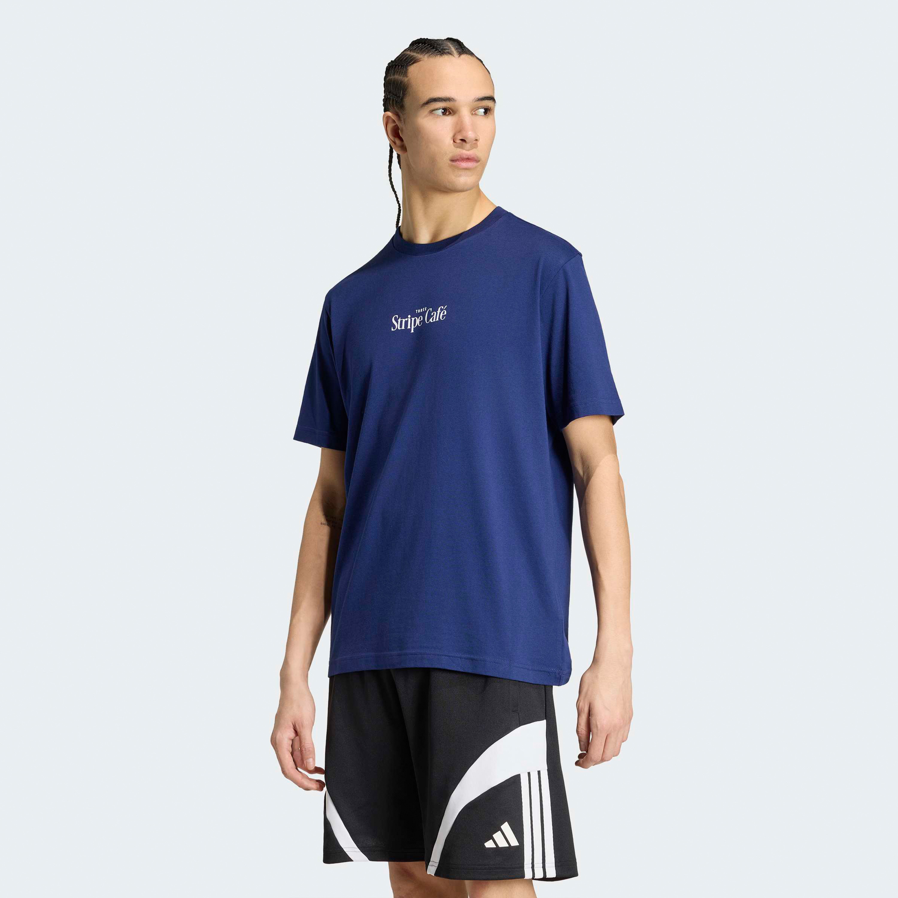 اديداس - تيشيرت رجالي برقبة دائرية مزين برسومات لأكياس الدونات في المقاهي-men-clothing-sportswearandactivewear-tshirtsandpolos-image-1
