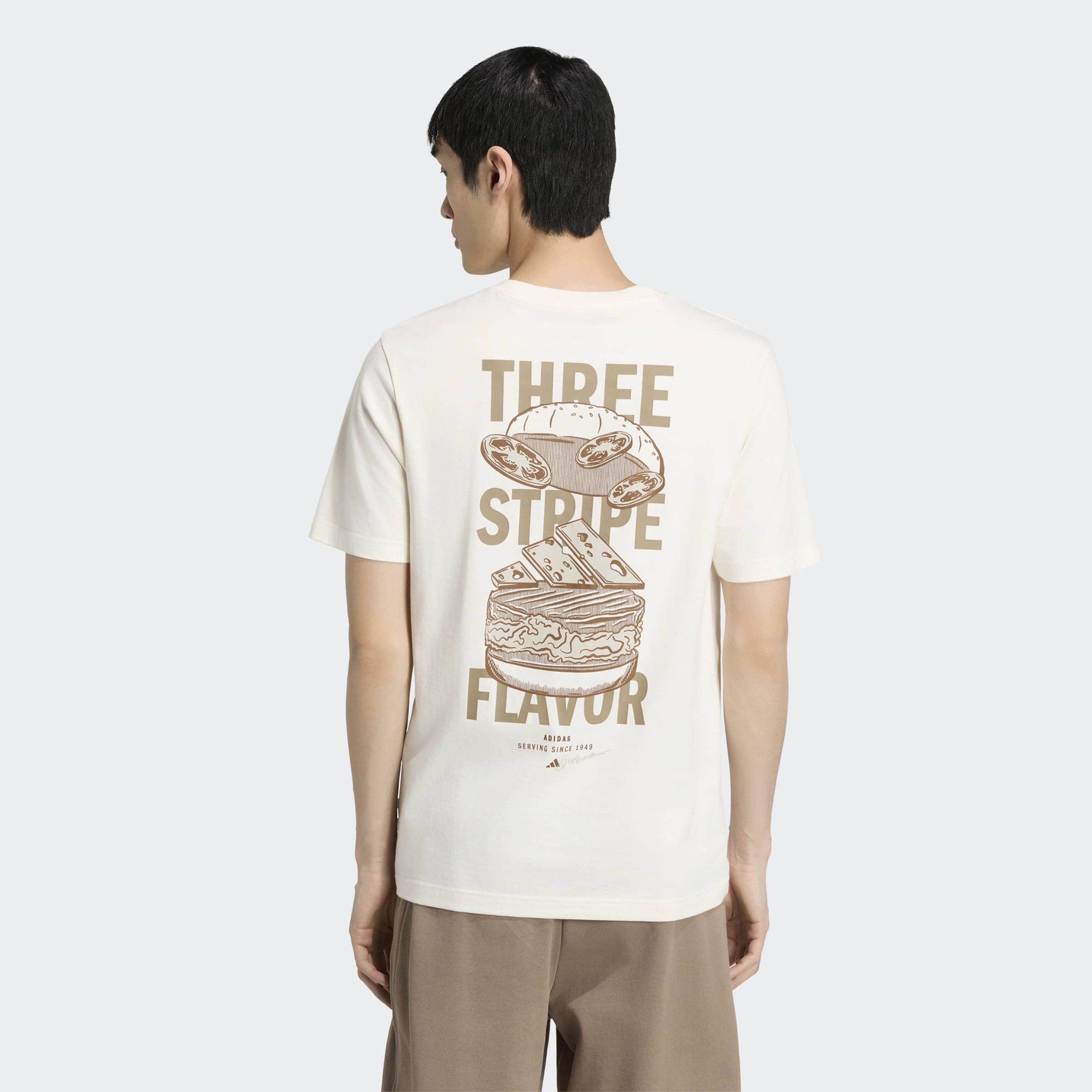 اديداس - تيشيرت رجالي بأكمام قصيرة ورقبة دائرية مزين برسومات نكهات البرجر-men-clothing-sportswearandactivewear-tshirtsandpolos-image-3