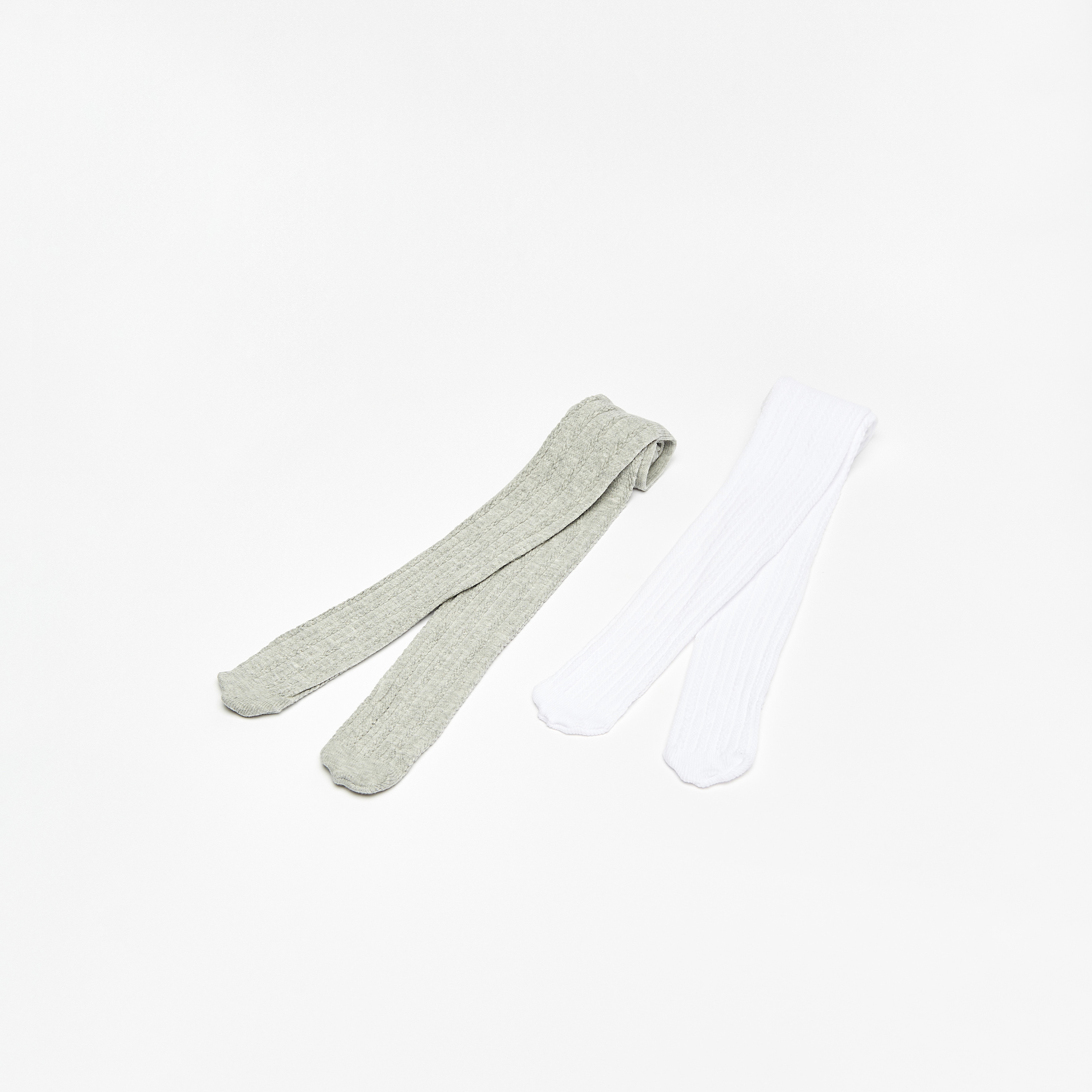 جوارب طويلة بارزة الملمس من ليتل ميسي - طقم من قطعتين-girls-accessories-socks-image-1