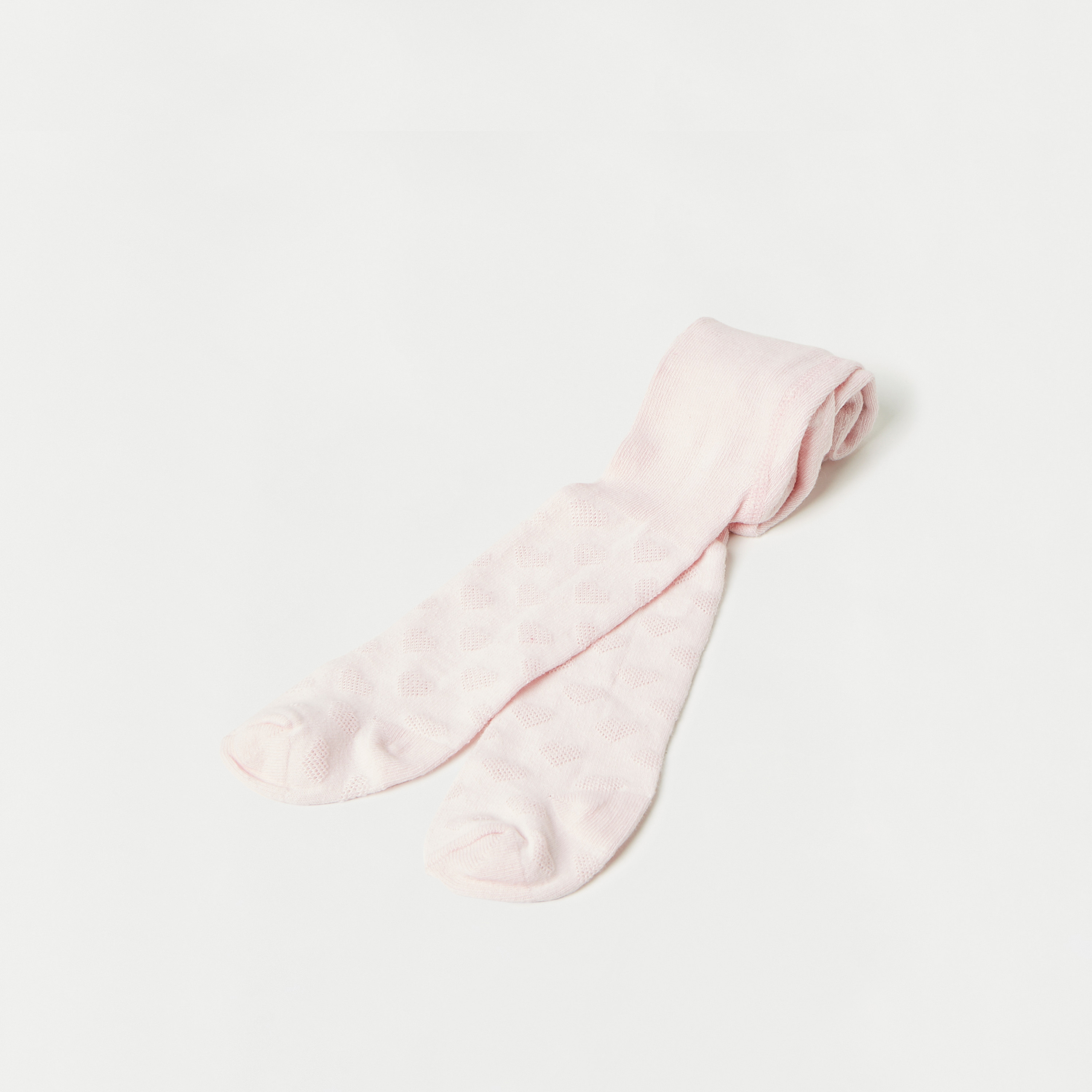 Juniors Textured Heart Tights with Elasticated Waistband-baby-girls-accessories-socks-image-1