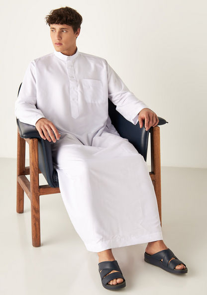 Le Confort Textured Open Toe Slip-On Arabic Sandals-Men%27s Sandals-image-4