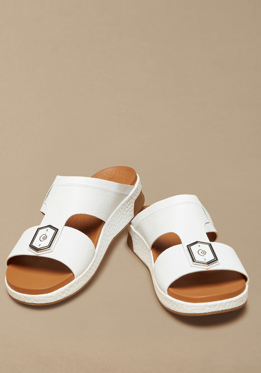 Le Confort Textured Slip-On Arabic Sandals-Men%27s Sandals-image-2