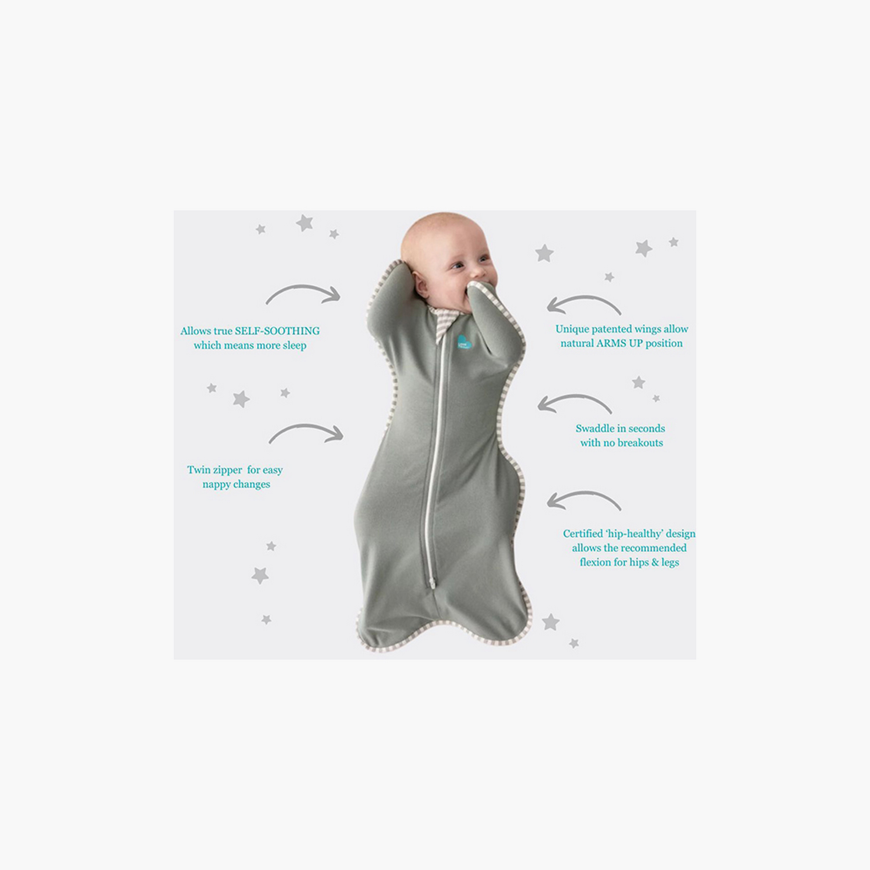كيس نوم قماط لاف تو دريم - زيتوني-baby-nursery-blanketsandswaddles-swaddlesandsleepingbags-image-4