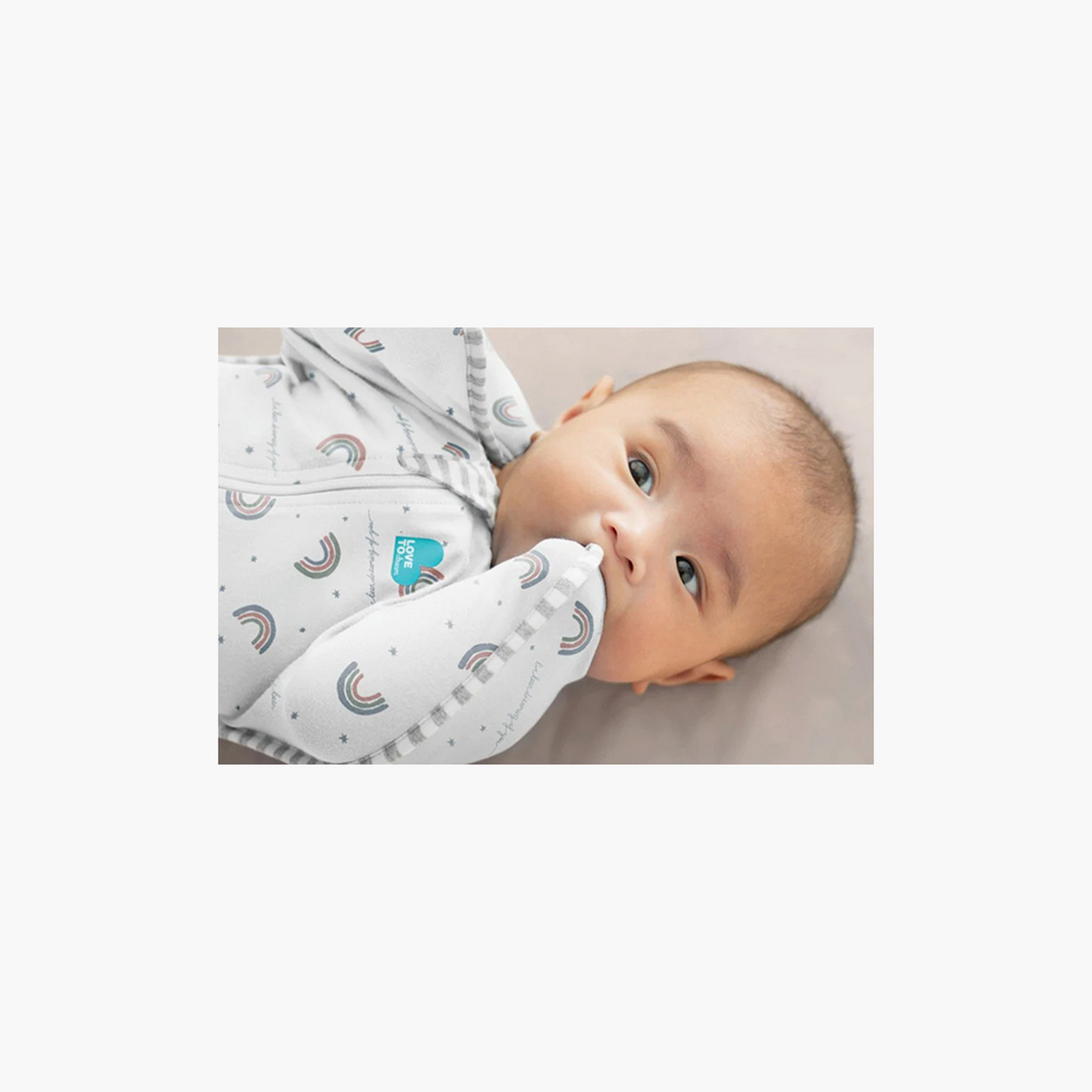 Love To Dream Rainbow Print Swaddle Up Sleeping Bag - White-baby-nursery-blanketsandswaddles-swaddlesandsleepingbags-image-4