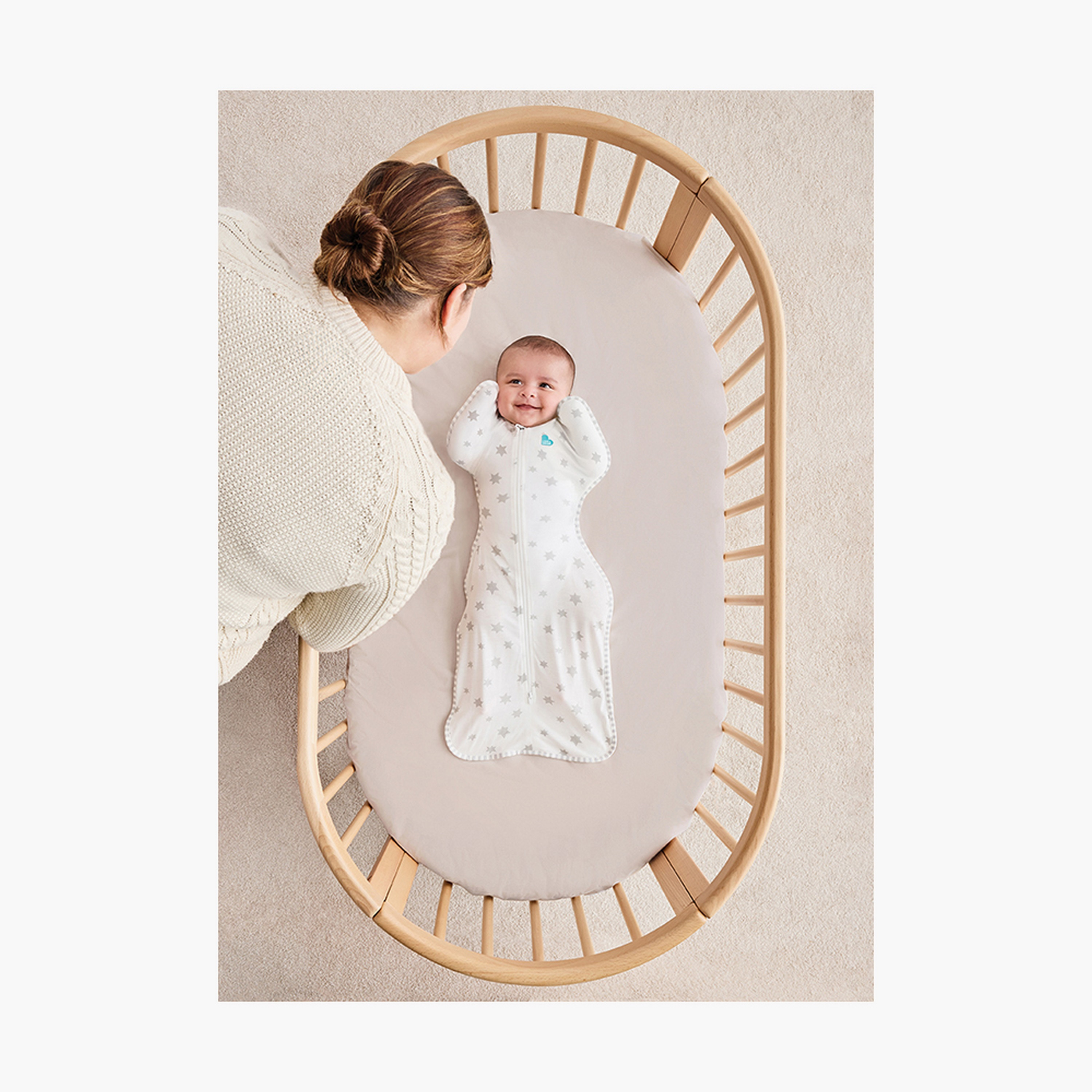 كيس نوم قماط بطبعة نجمة من لاف تو دريم - أبيض-baby-nursery-blanketsandswaddles-swaddlesandsleepingbags-image-3