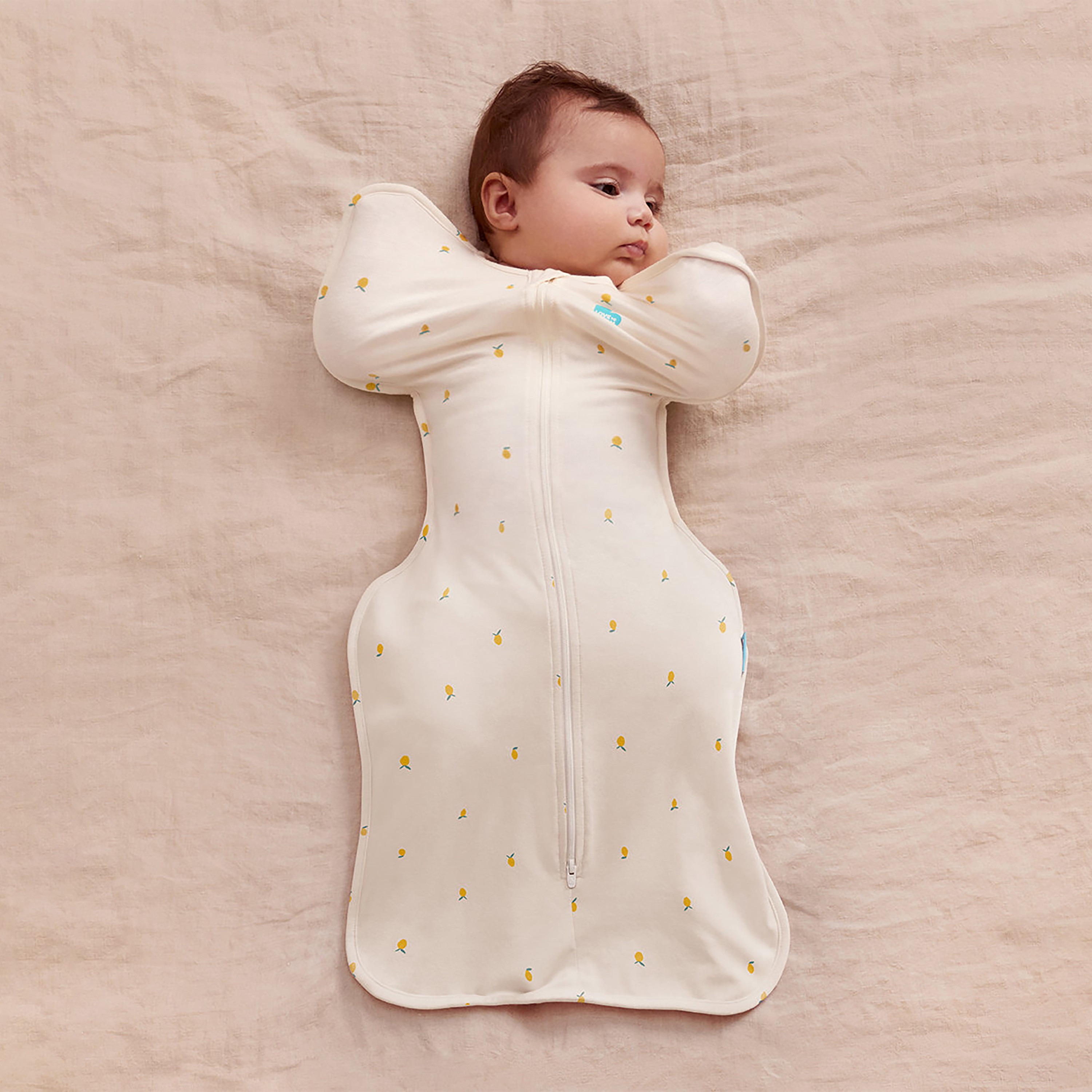 كيس نوم وقماط للرضع سوادل أب خيزران (بامبو) باللون الكريمه والليموني من لوف تو دريم-baby-nursery-blanketsandswaddles-swaddlesandsleepingbags-image-4
