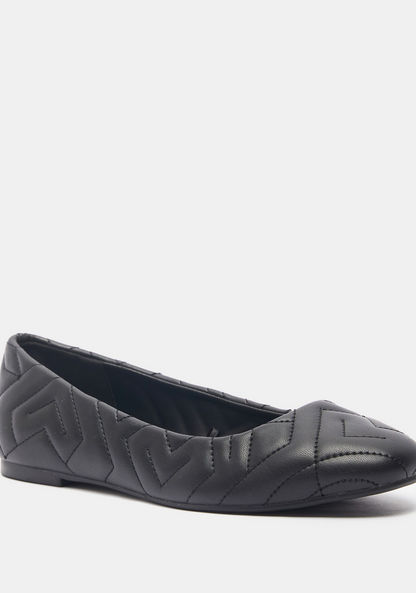 Celeste Women's Quilted Slip-on Round Toe Ballerina Shoes-Women%27s Ballerinas-image-0