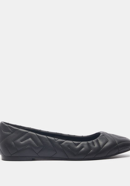 Celeste Women's Quilted Slip-on Round Toe Ballerina Shoes-Women%27s Ballerinas-image-2