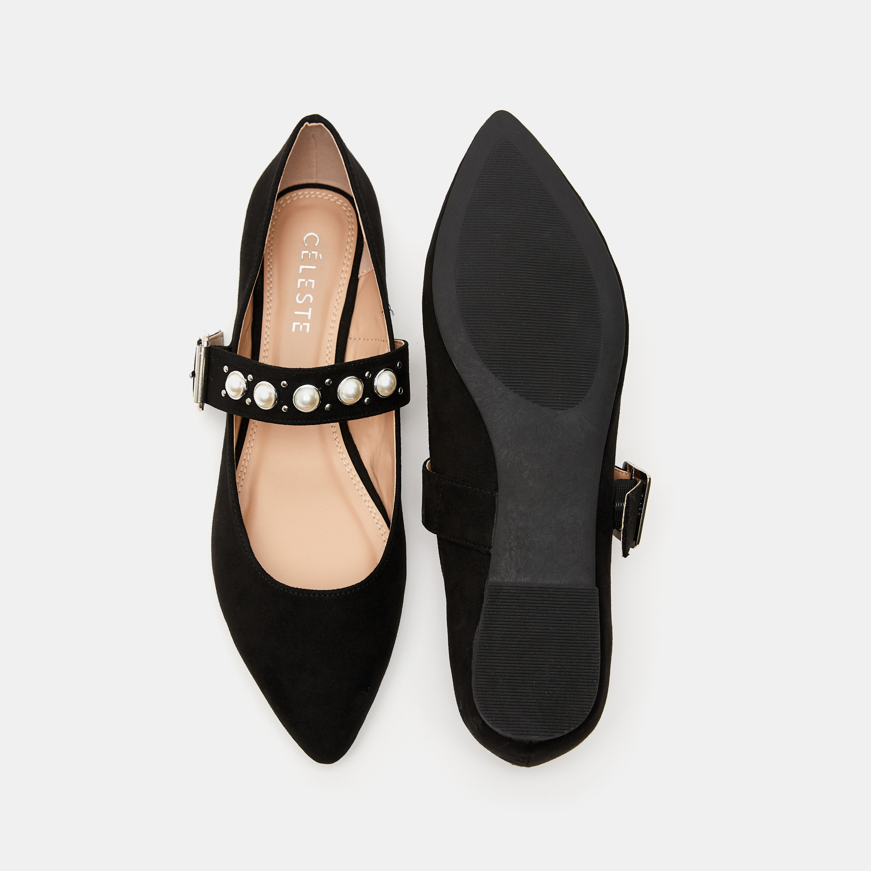 حذاء باليرينا بمقدمّة مدبّبة مزينة للنساء من سيليست-women-shoes-ballerinas-image-5