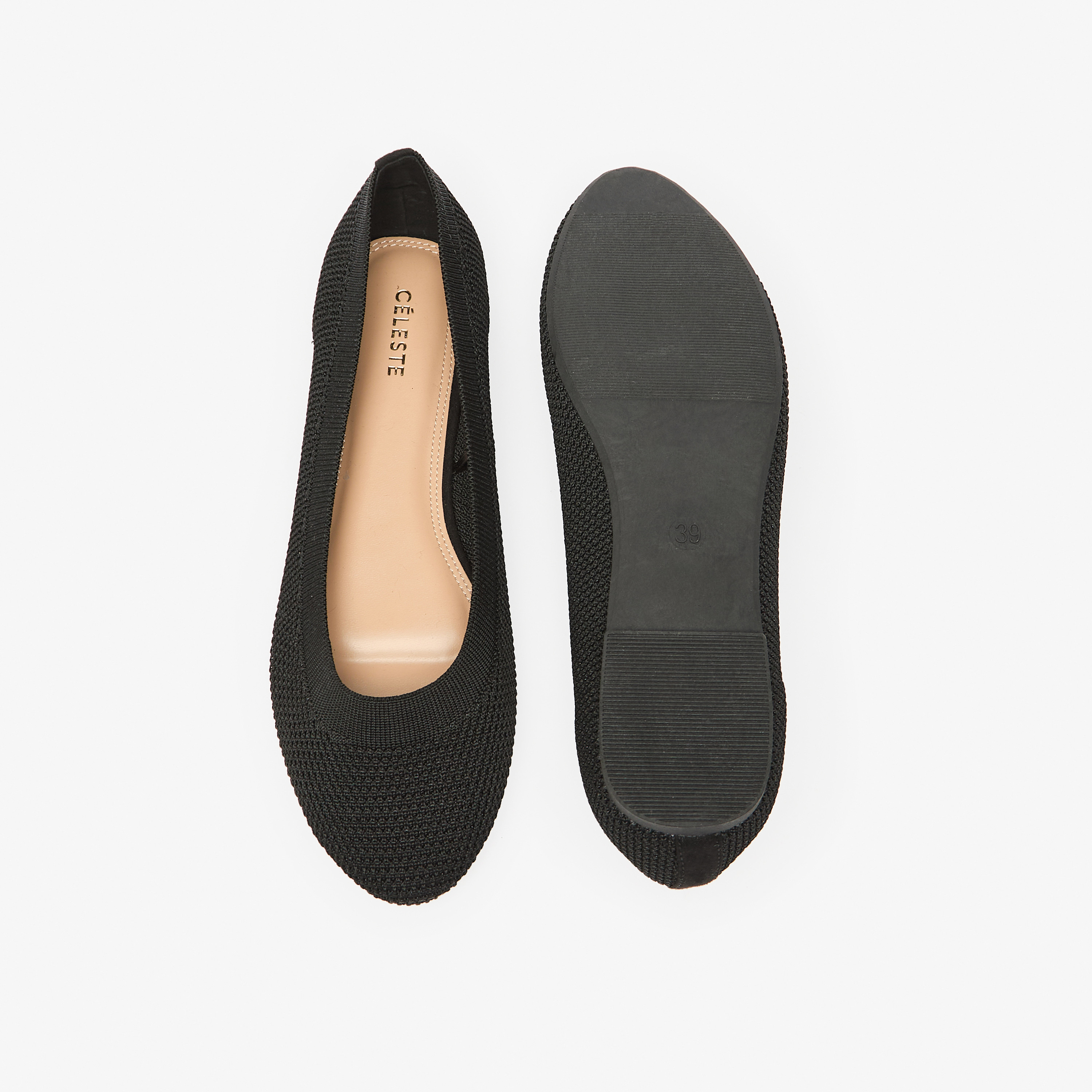 حذاء باليرينا سهل الارتداء وبارز الملمس بمقدّمة مستديرة للنساء من سيليست-women-shoes-flats-ballerinas-image-4