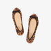 Celeste Women's Animal Print Slip-On Round Toe Ballerina Shoes with Bow Accent-Women%27s Ballerinas-thumbnail-1