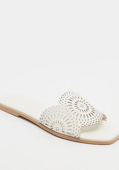 Celeste Women's Slip-On Slide Sandals with Laser Cut Detail