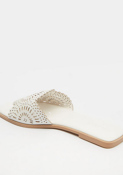Celeste Women's Slip-On Slide Sandals with Laser Cut Detail