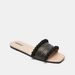 Missy Textured Slip-On Slide Sandals with Pom-Pom Detail-Women%27s Flat Sandals-thumbnailMobile-1