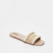 Missy Textured Slip-On Slide Sandals with Pom-Pom Detail-Women%27s Flat Sandals-thumbnailMobile-1