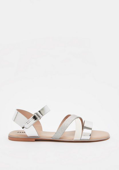 Missy Solid Strap Sandals with Buckle Closure