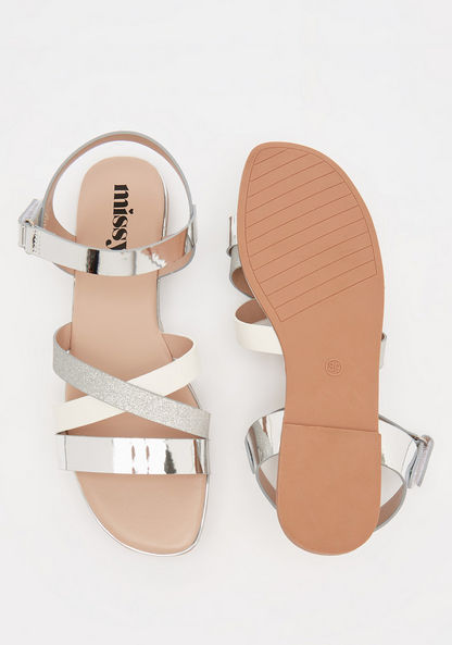 Missy Solid Strap Sandals with Buckle Closure