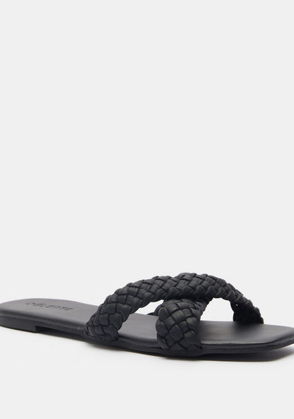 Celeste Weave Textured Cross Strap Sandals-Women%27s Flat Sandals-image-1